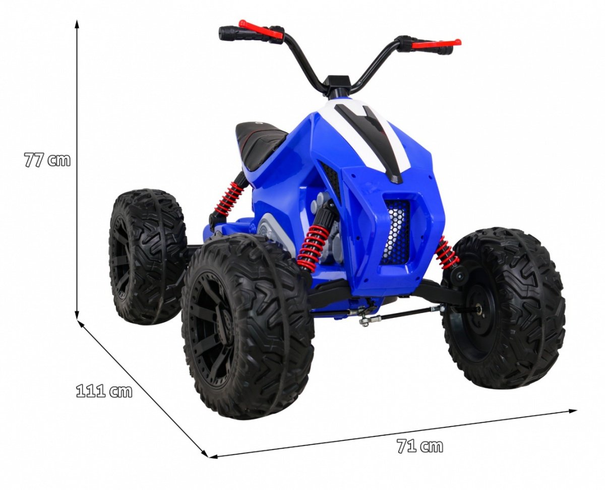 12V Kids Quad med LED-lys, MP3, USB og lædersæde