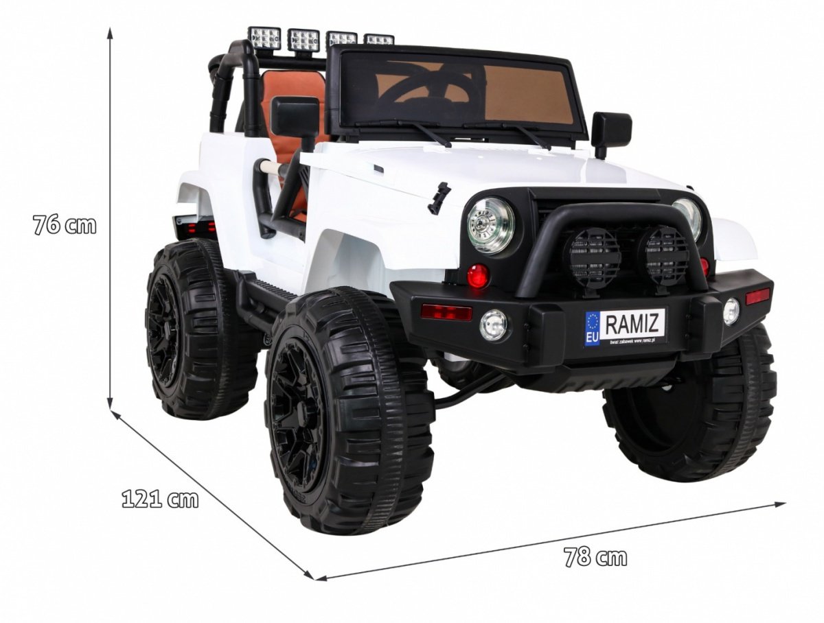 12V Kids offroad jeep med fjernbetjening, LED, MP3, USB