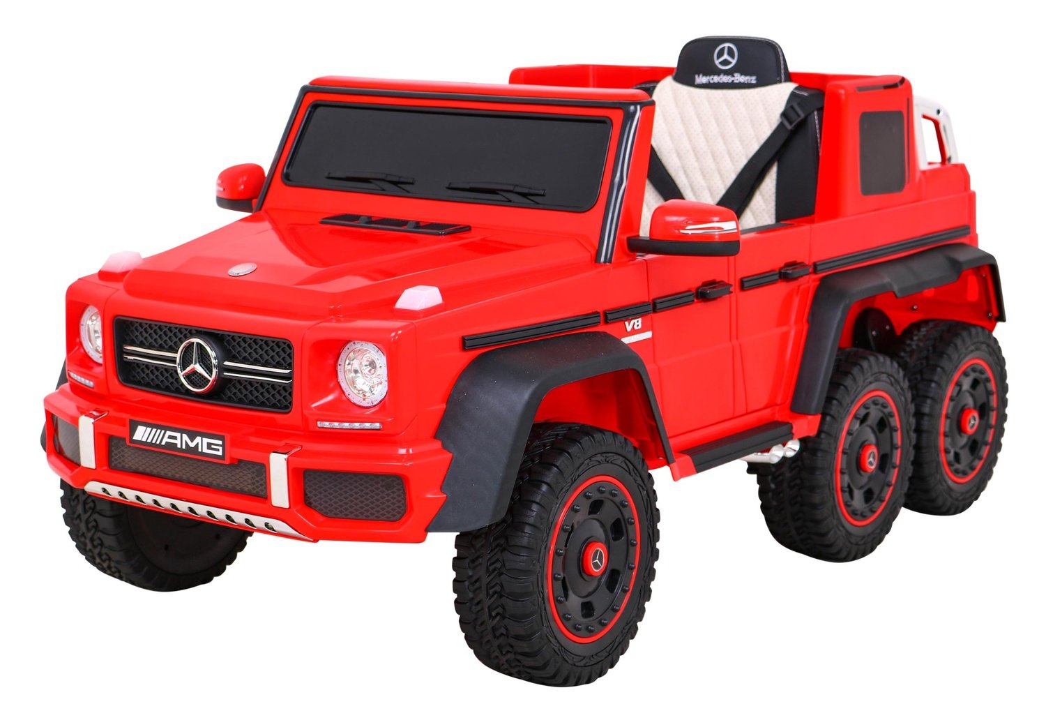 12V Mercedes G63 6x6 personbil med fjernbetjening og LED-lys