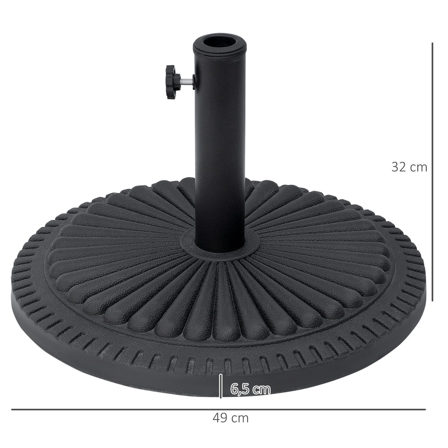 Parasolstativ 14 Kg Paraplystativ Til Parasol Runde Paraplystænger 35-48 Mm Parasolfod Til Haveterrasse Cement Ø49 Cm