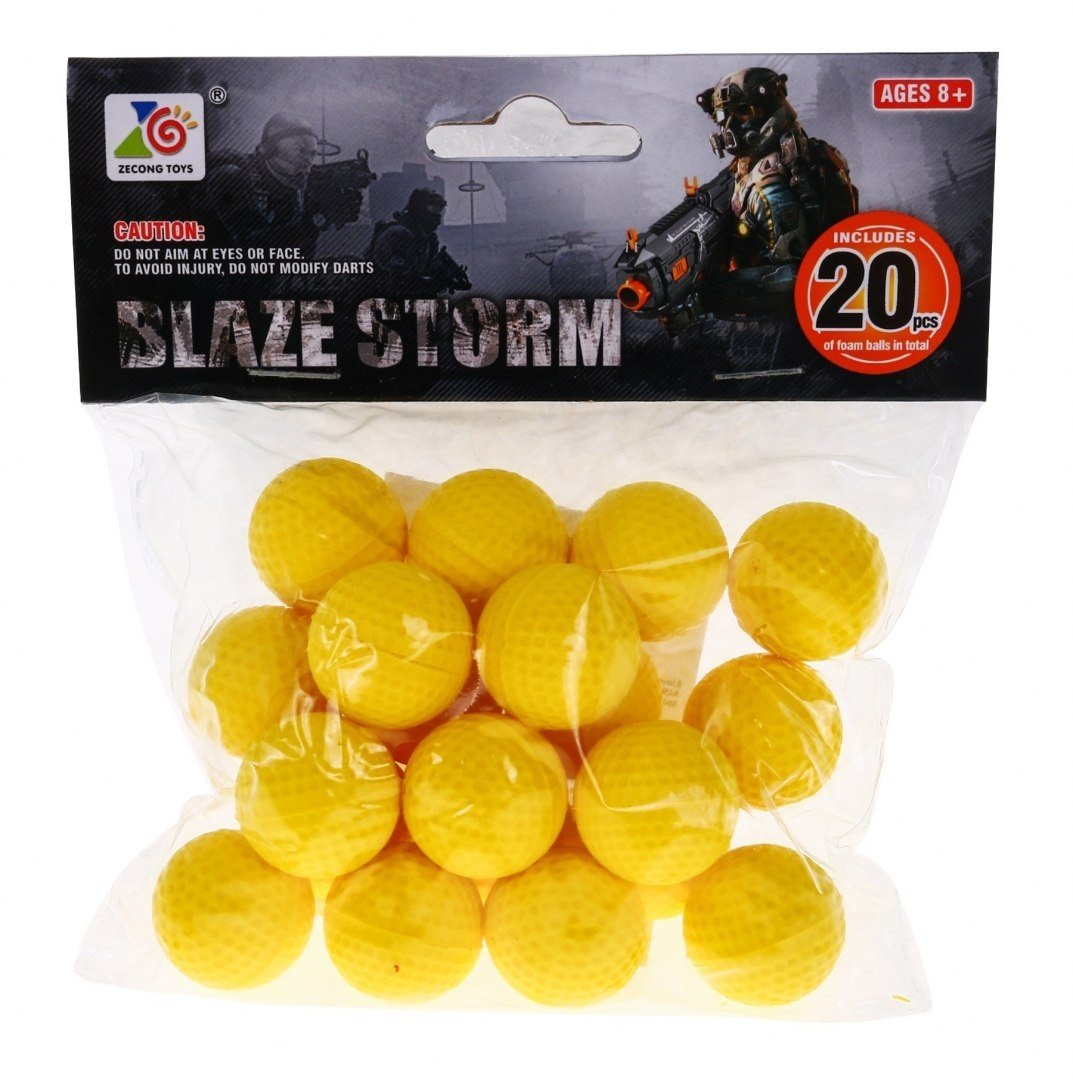 20 bløde skumbolde til Blaze Storm Gun - 2,35 cm diameter