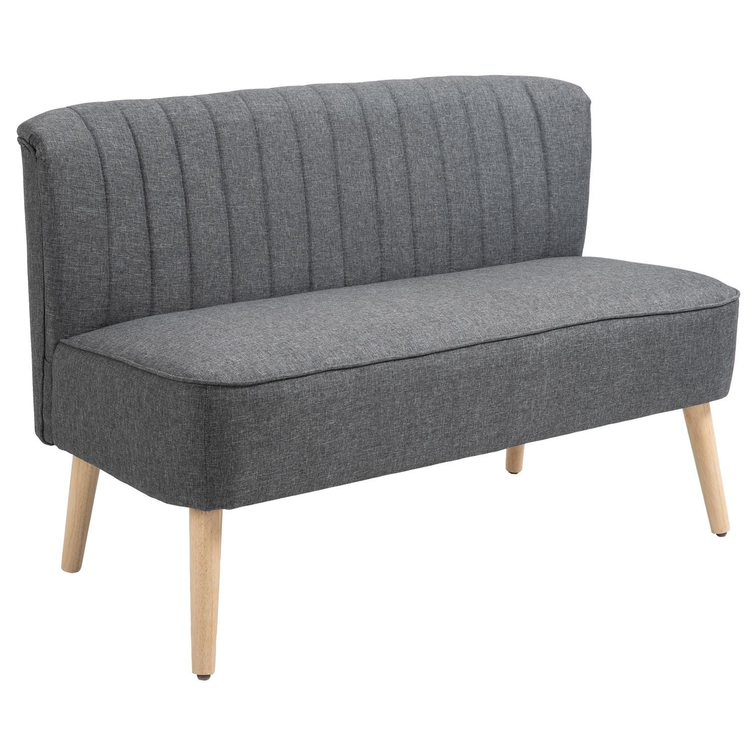 2-personers stofsofa Polstret sofa Siddeområde Loungesofa Træskum Mørkegrå 117 X 56,5 X 77 Cm