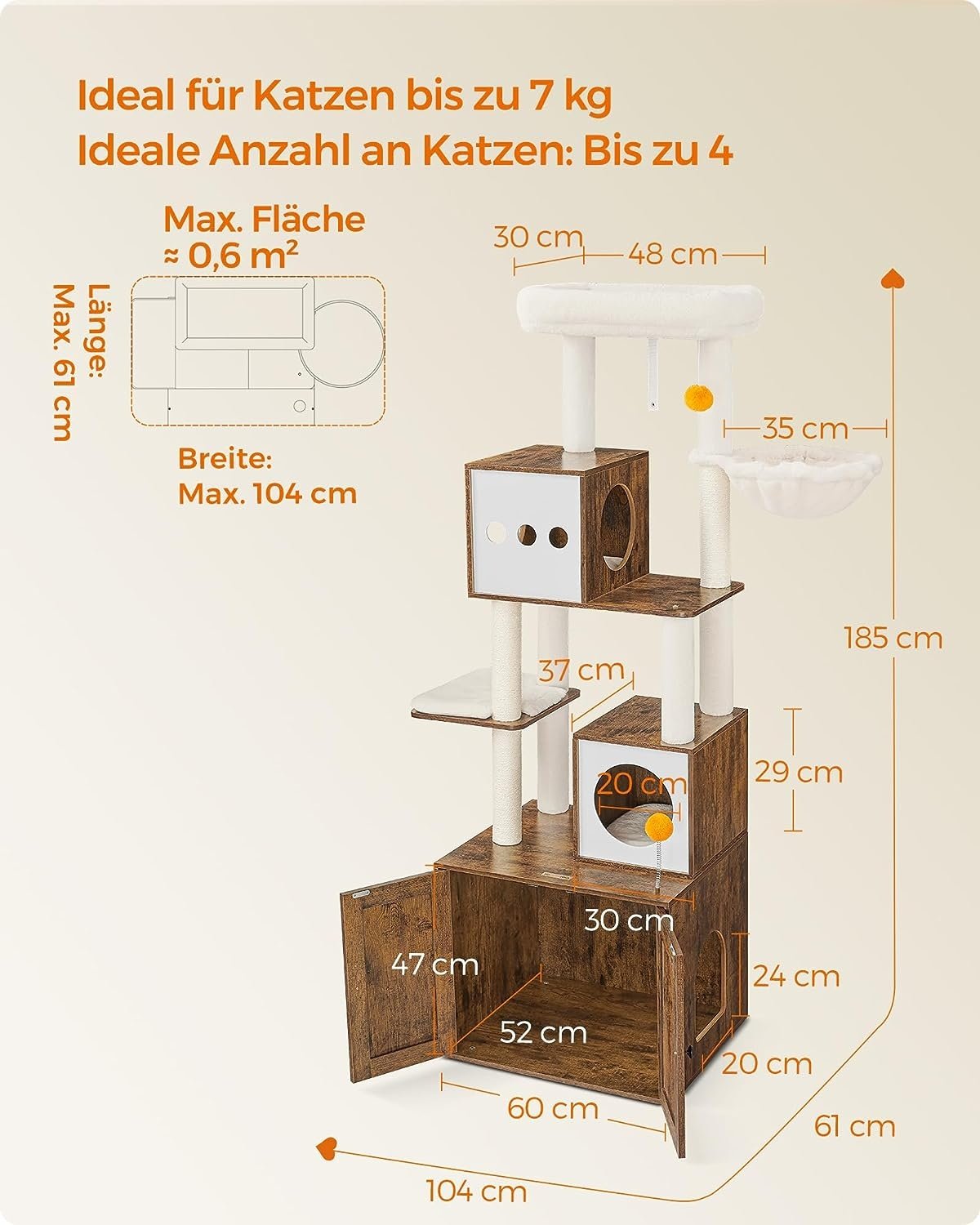 2-i-1 Cat Tree & Kattlåda skåp - Space Saver!