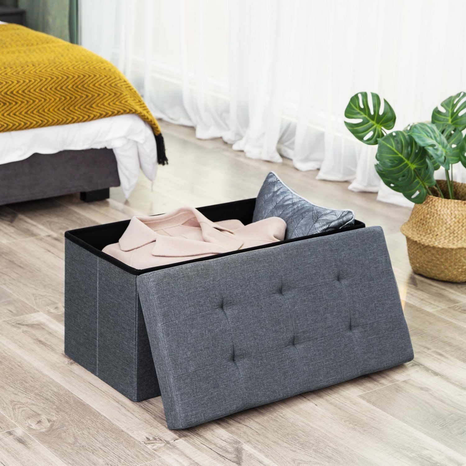 300 kg belastning SGS Certified Storage Ottoman med MDF-ramme