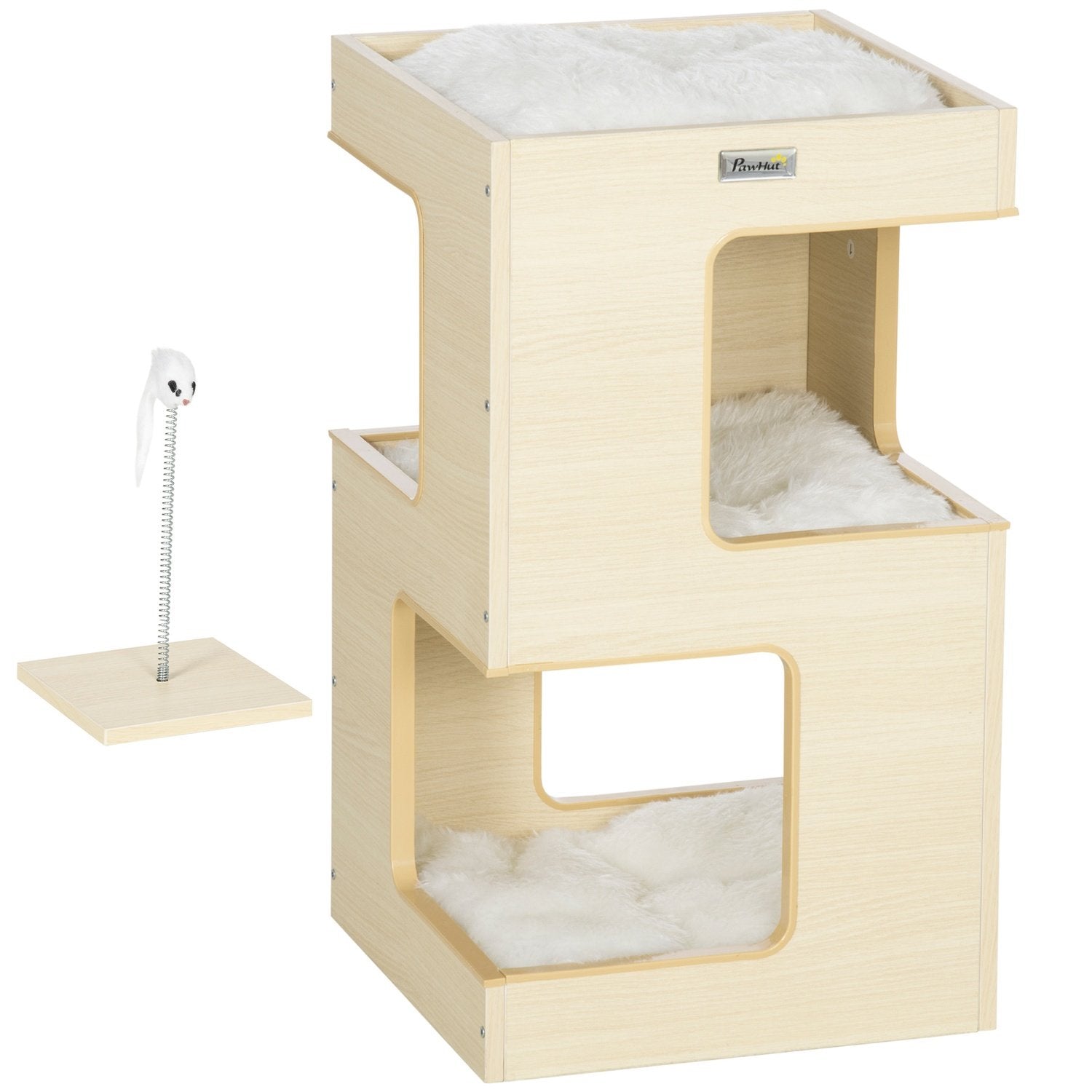 Cat Cave 3-Leder Cat Cabinet Kudde Indoor Cat House Cat House Toy Ek 34X34X60 Cm