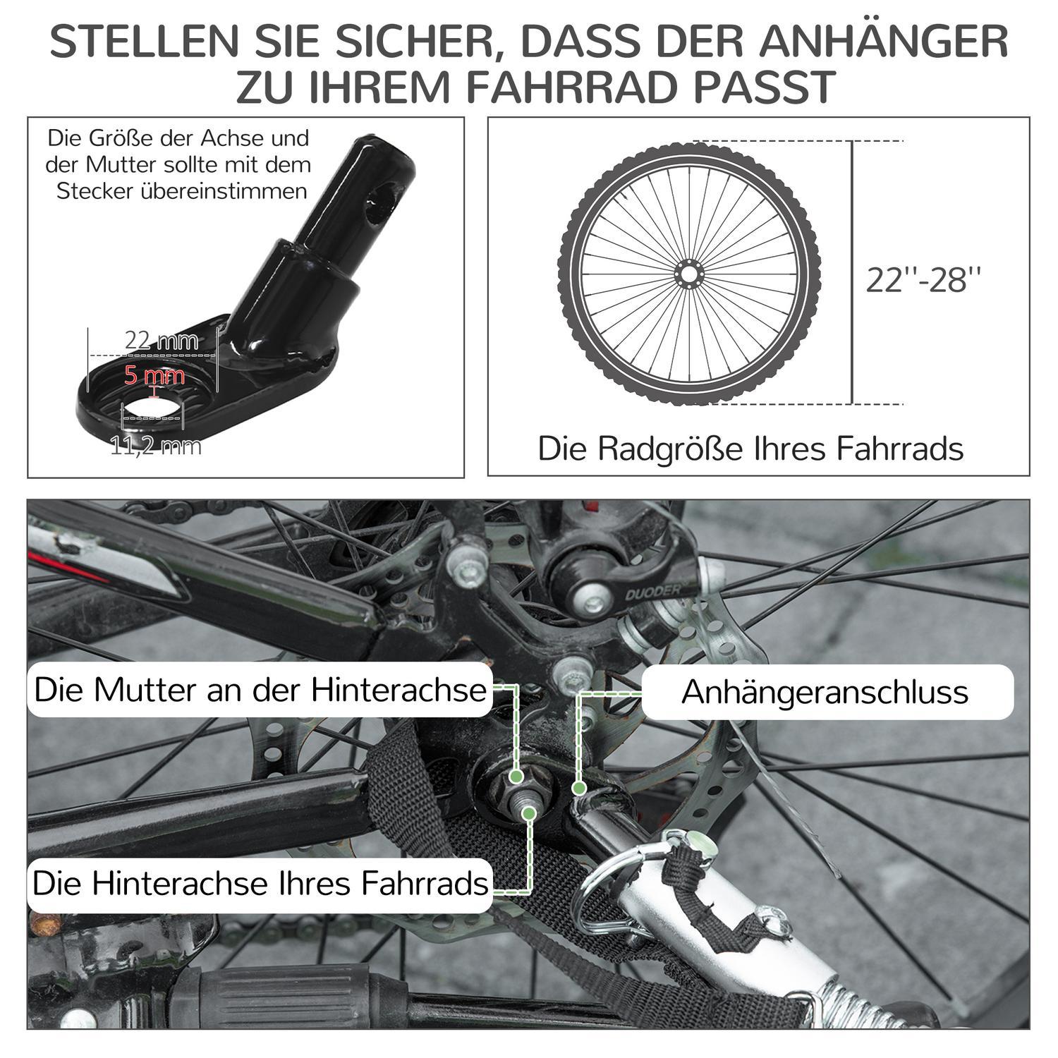 Dog Trailer 3-I-1 Pet House & Cargo Trailer, Hundcykelvagn Med Reflektorer För Små Hundar Upp Till 10 Kg, Oxford, Grå