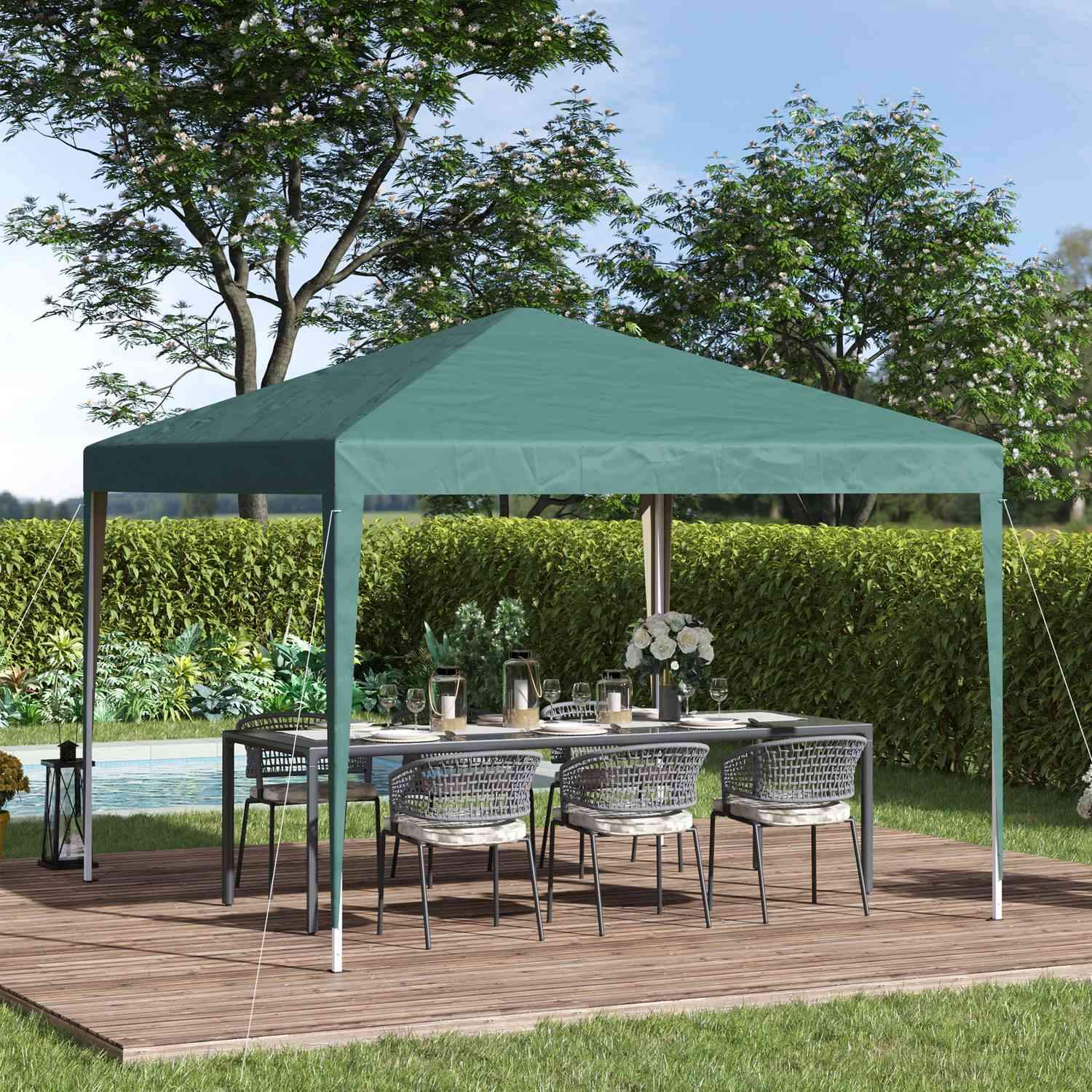 Gazebo 2,95X2,95M Pop-Up Foldbar Gazebo UV Beskyttelse Sammenfoldelig Stål Oxford Green