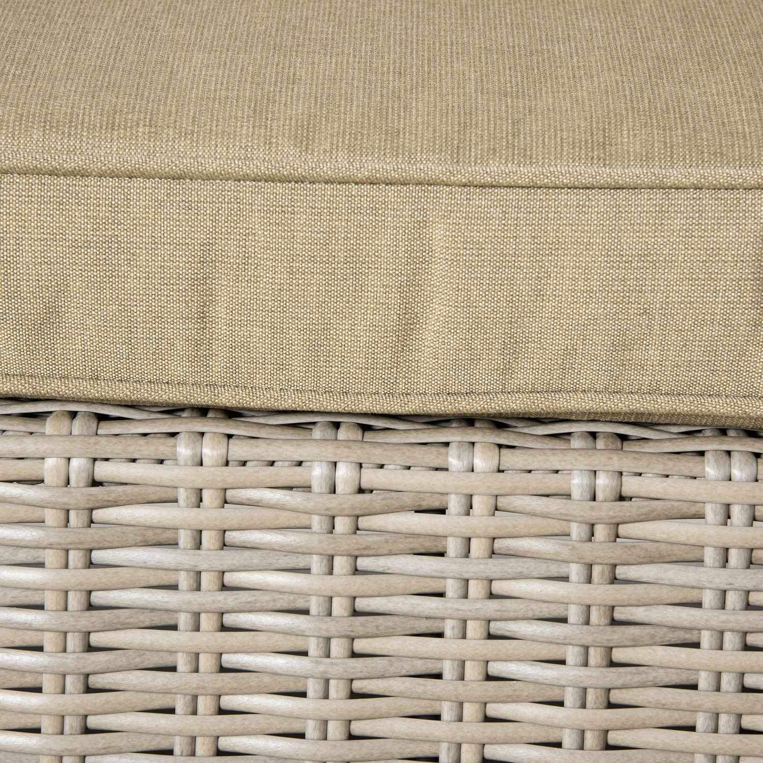 Polyrattan Trädgårdsmöbler Set 4 Personer Loungemöbler Soffbord Sittdyna Khaki + Beige