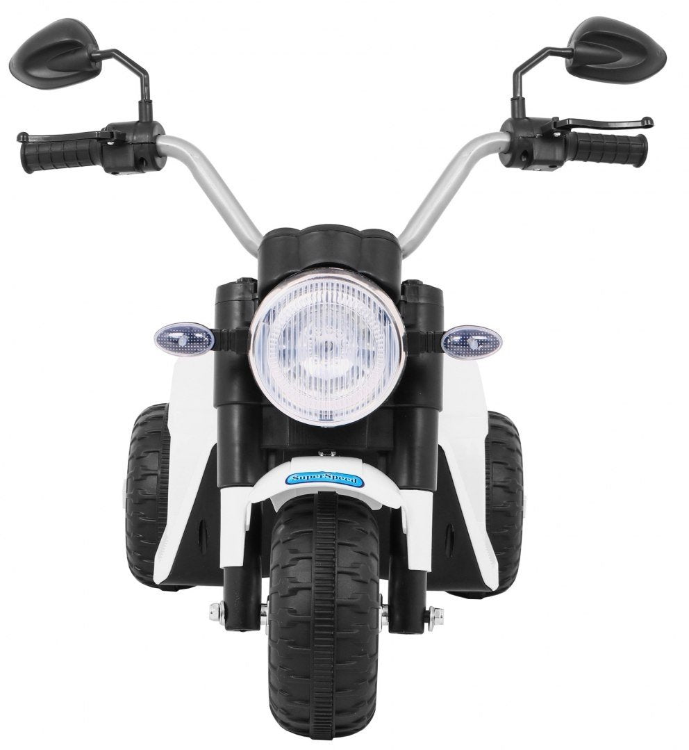 6V MiniBike med LED-lys, musik, lædersæde