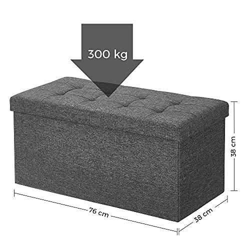 80L sammenklappelig opbevaringsbænk - dobbeltsidet låg, 300 kg belastning