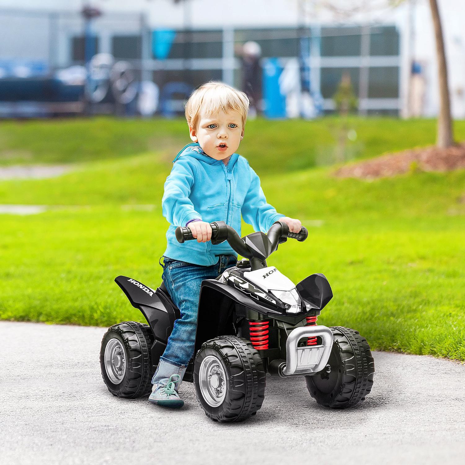 Elektrisk Quad Mini Quad til børn fra 18 måneder og opefter, Elektrisk ATV til børn med led og horn, metal, sort