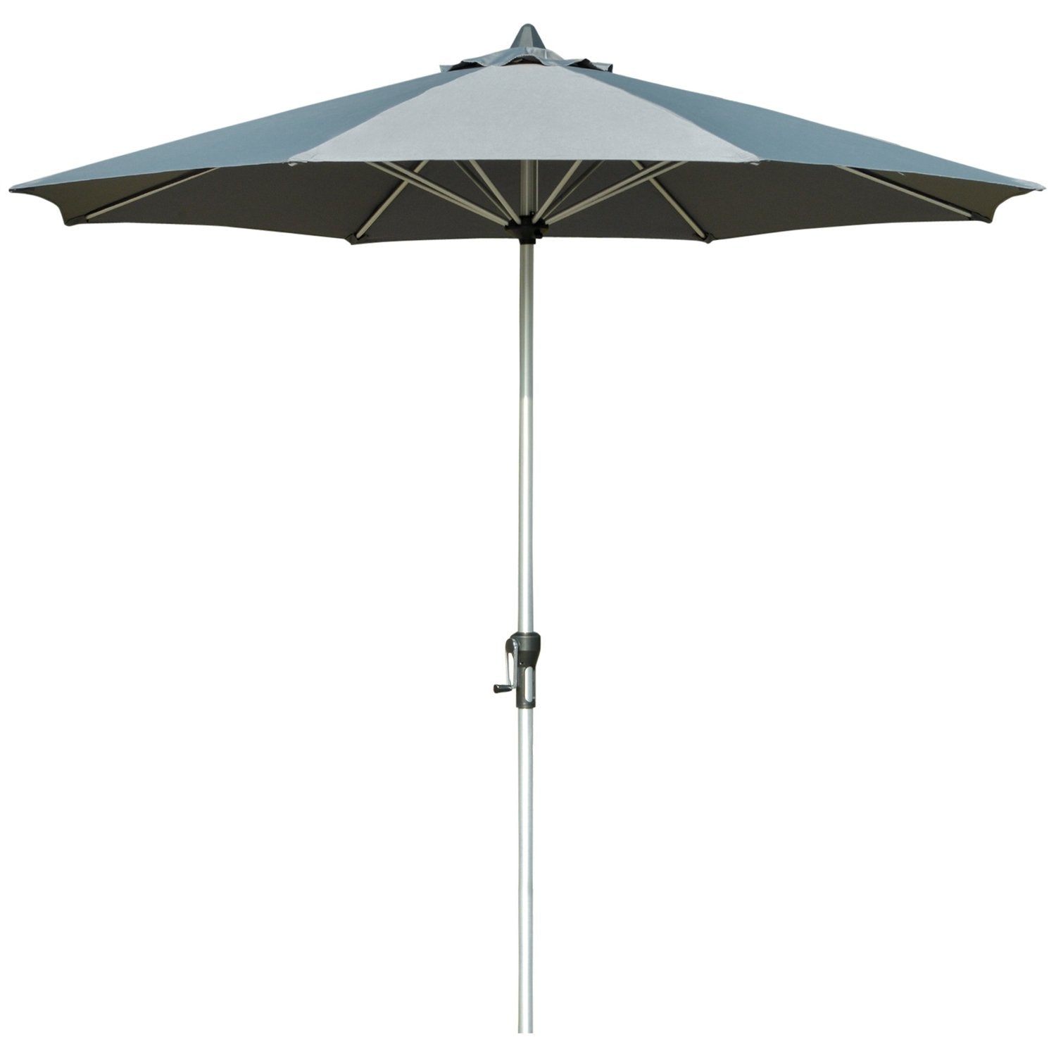 Parasol 2,7 M Balkon Market Paraply 8 Ribber Solskærm Aluminium Polyester Mørkegrå