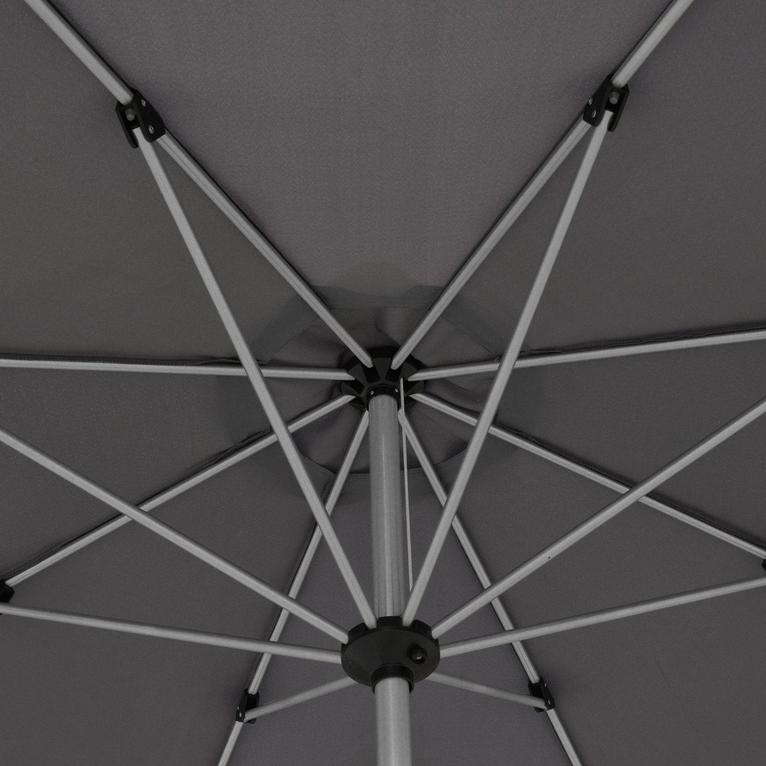 Parasol 2,7 M Balkon Market Paraply 8 Ribber Solskærm Aluminium Polyester Mørkegrå