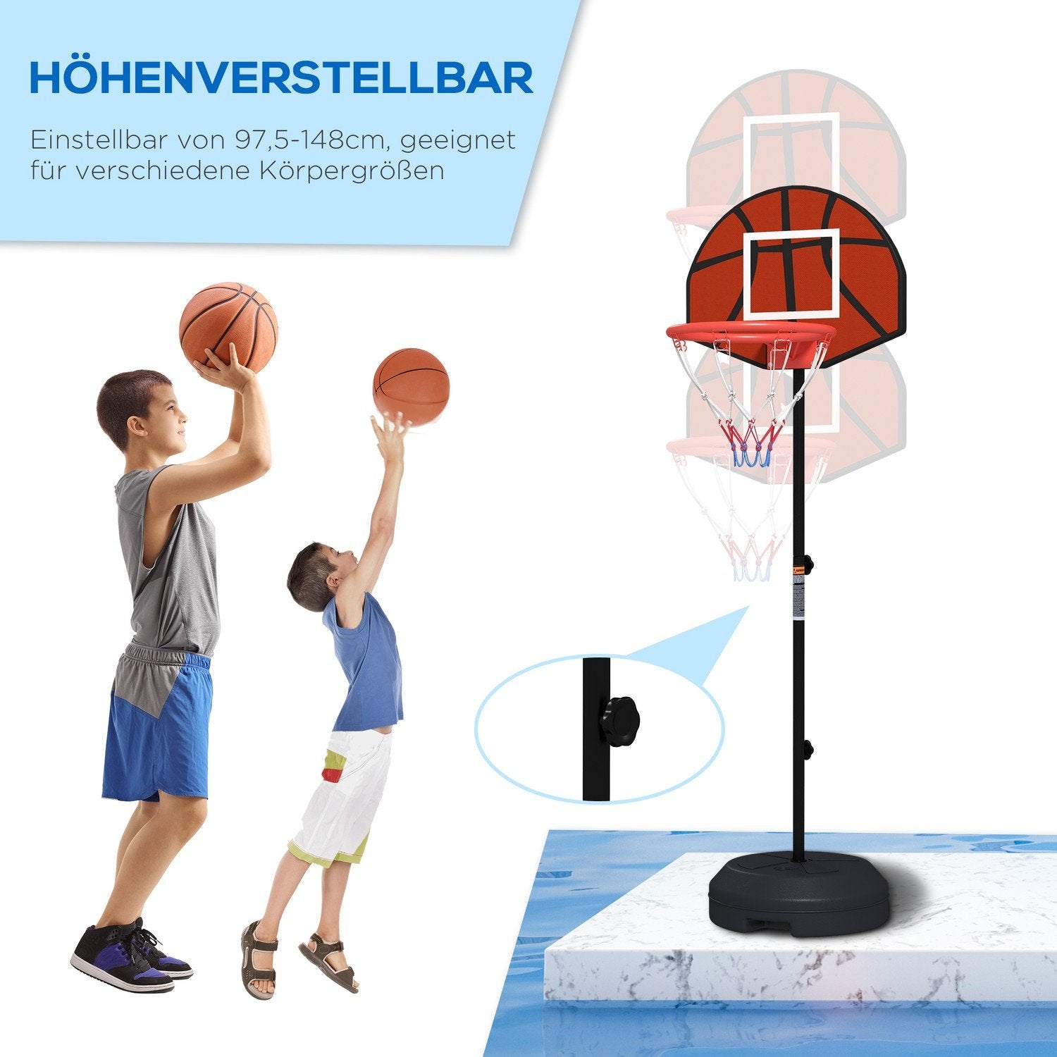 Basketballbøjlestativ Højdejusterbart basketballstativ Magnetisk dartskive 129-179 cm