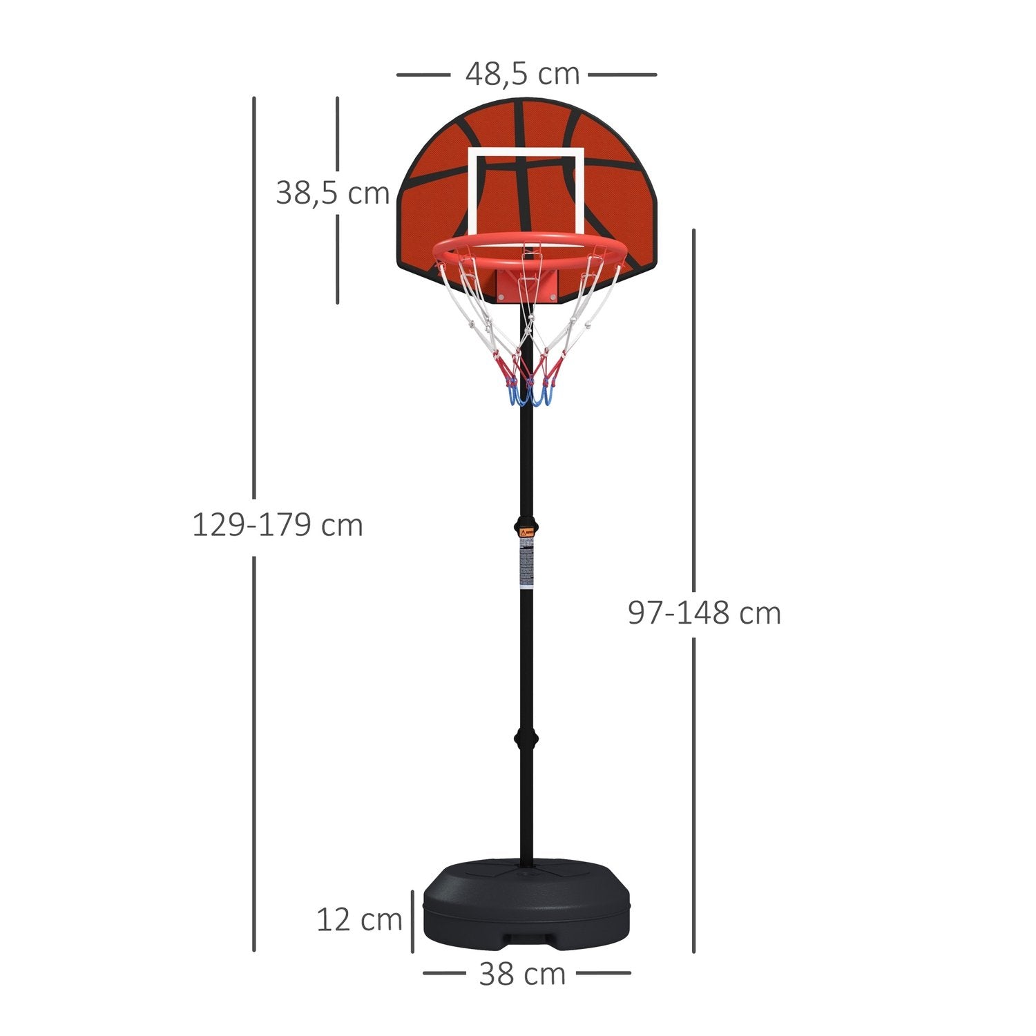 Basketballbøjlestativ Højdejusterbart basketballstativ Magnetisk dartskive 129-179 cm