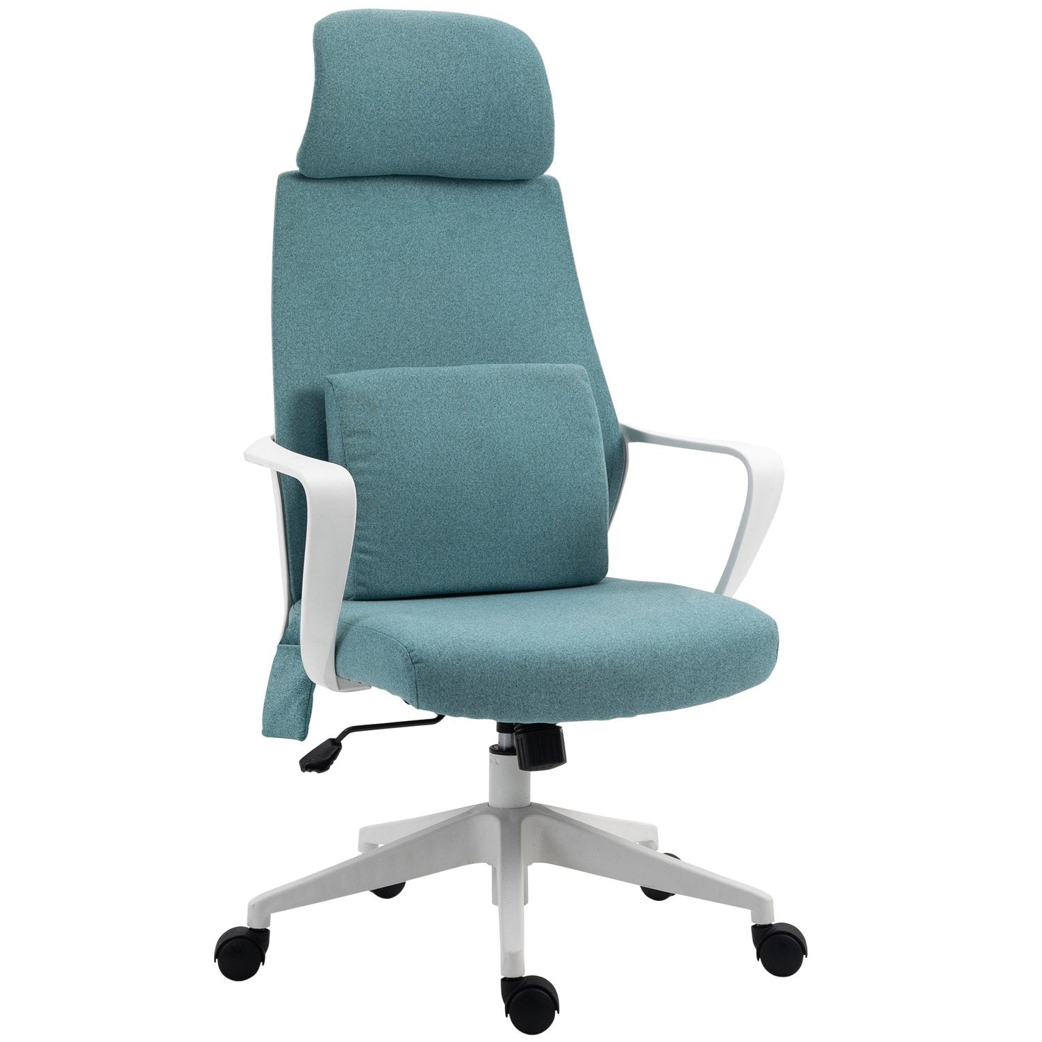 Ergonomisk Executive Chair Højdejusterbar, Massagefunktion, Gaming Chair, Nylon, Blå, 62X60X114-122Cm