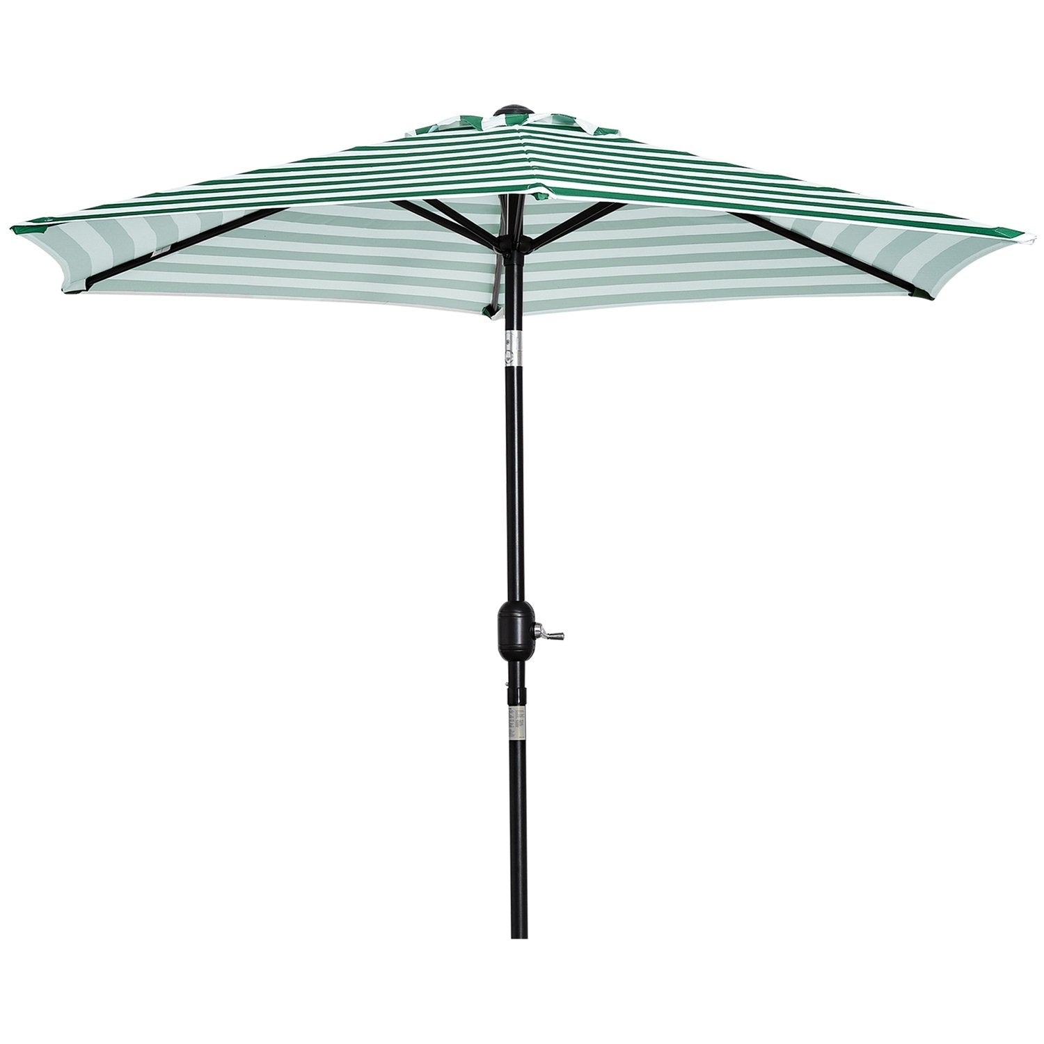 Parasol Have Paraply Terrasse Parasol Stel Stål Udendørs Grøn Strib Ø230 X 216 Cm