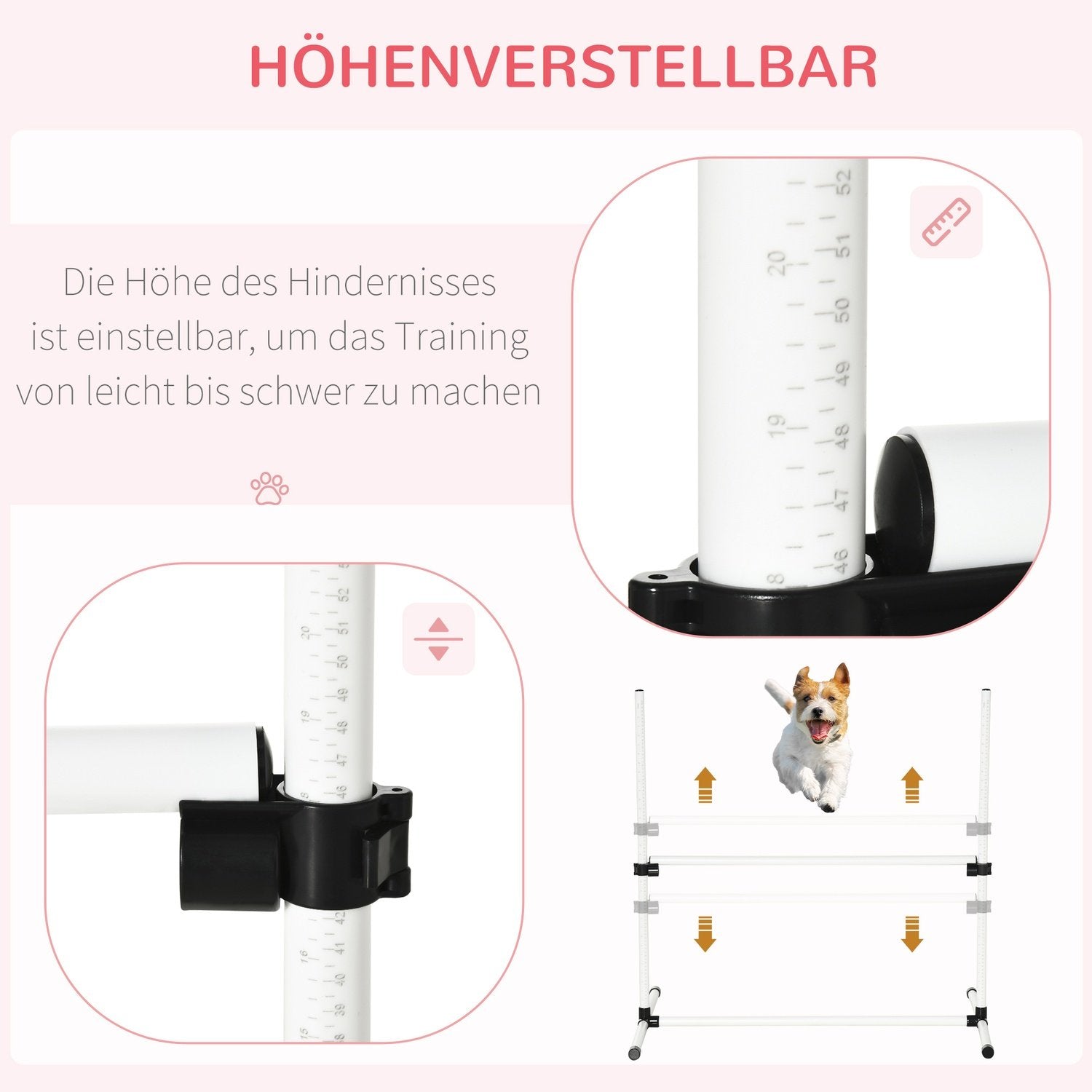 Agility Hedge Sæt Slalom Bars Hundetræningssæt 4 X Hæk, Plast, Hvid, 99X65X94Cm