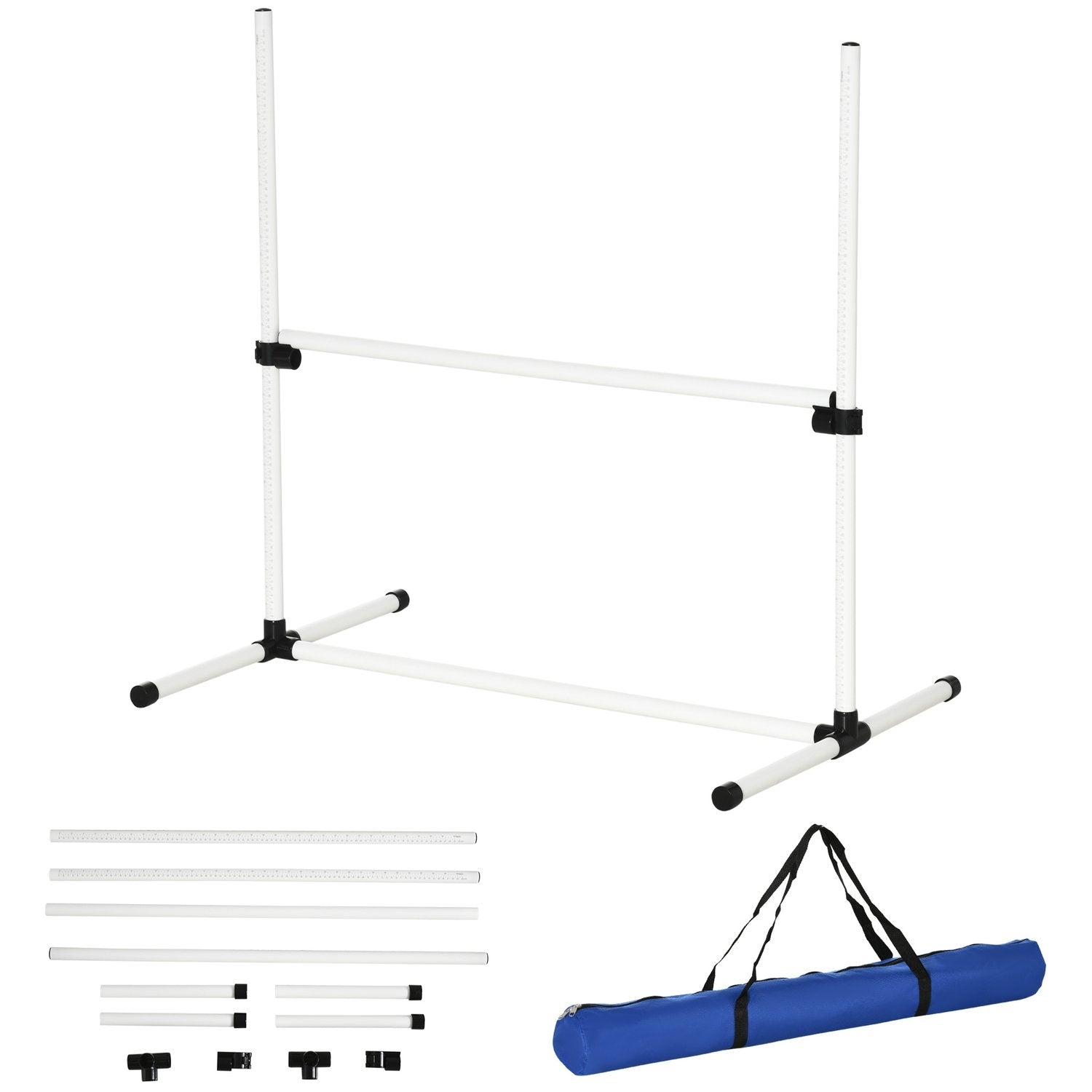 Agility Hedge Sæt Slalom Bars Hundetræningssæt 4 X Hæk, Plast, Hvid, 99X65X94Cm