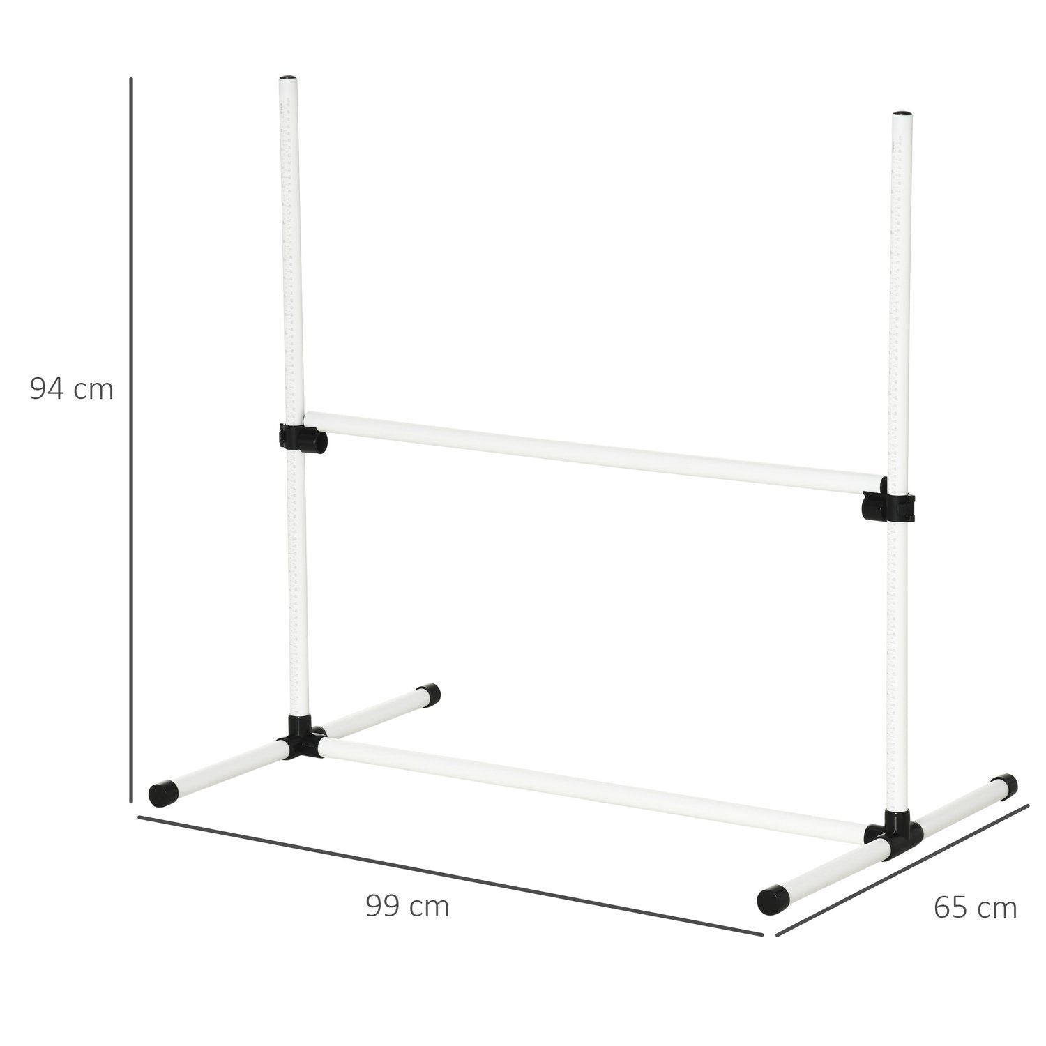 Agility Hedge Sæt Slalom Bars Hundetræningssæt 4 X Hæk, Plast, Hvid, 99X65X94Cm