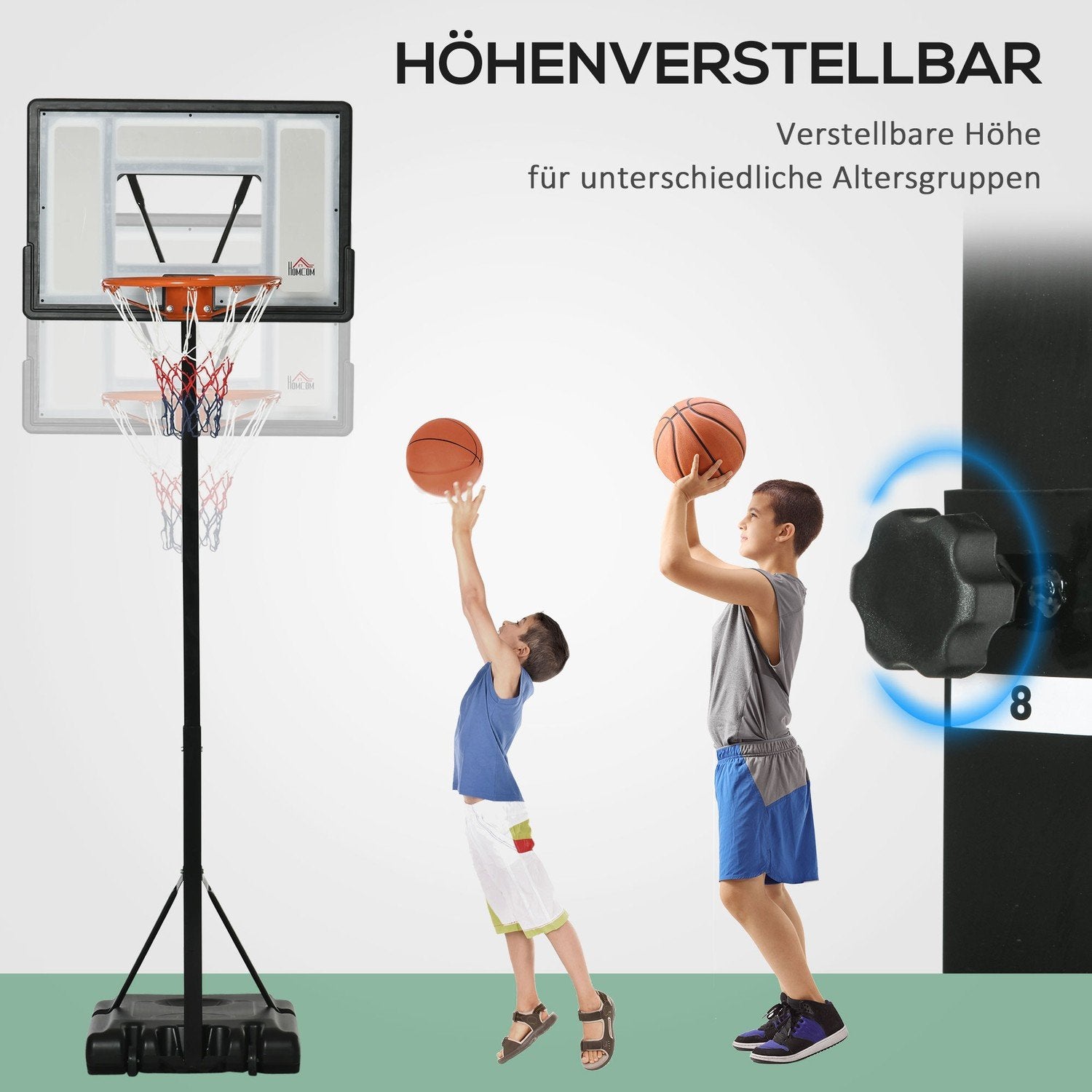 Basketbåge Rullbar Höjd Justerbar 260-310Cm Stativ