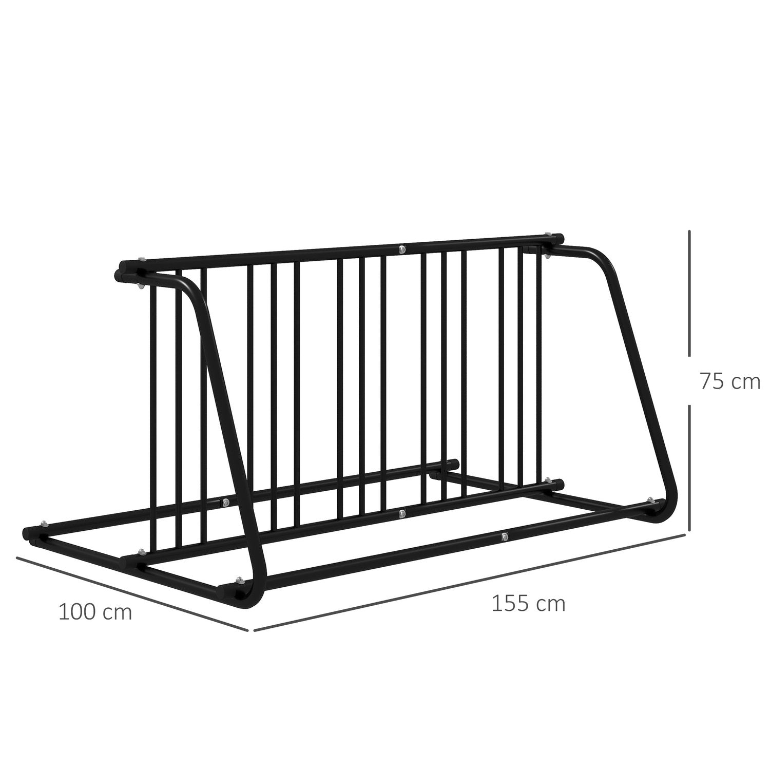 Cykelstativ, Multipelstativ, Cykelstativ, Vejrbestandig, Op til 6 cykler på begge sider, 155 X 100 X 75 Cm, ​​Stål