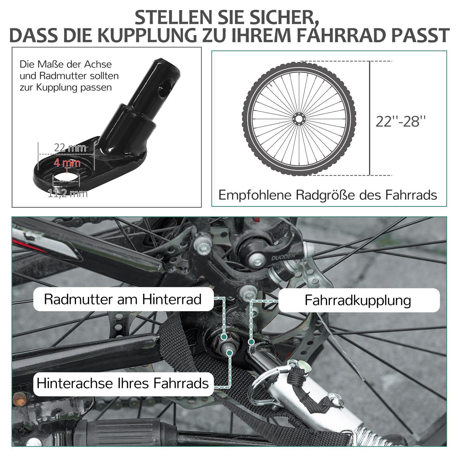 Cykelklapvogn Joggerklapvogn 360° drejelig med fempunktsbælte Grå + Sort 160 X 84 X 106 Cm