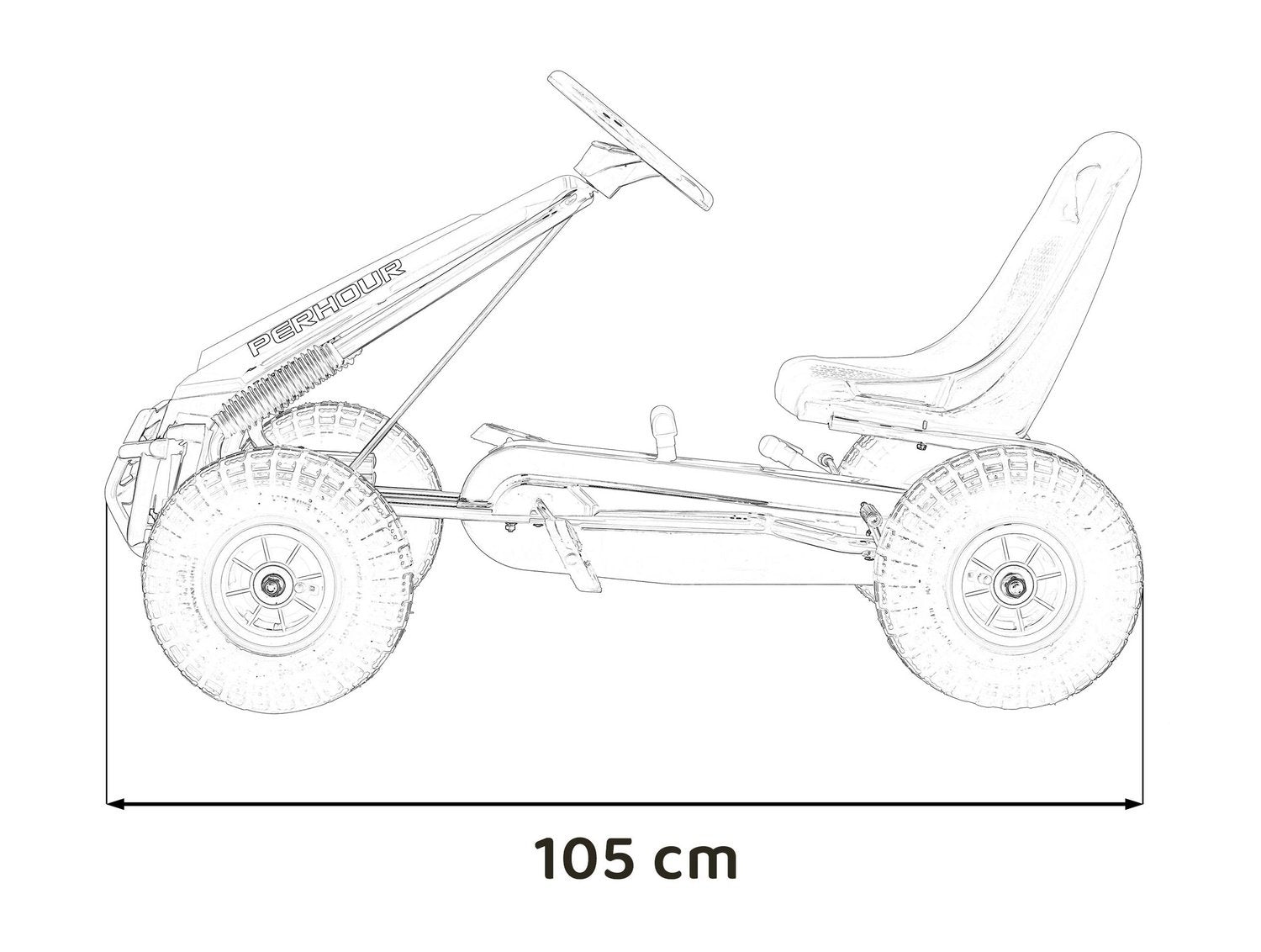 Chain Drive Pedal Go-Kart med justerbart sportssæde