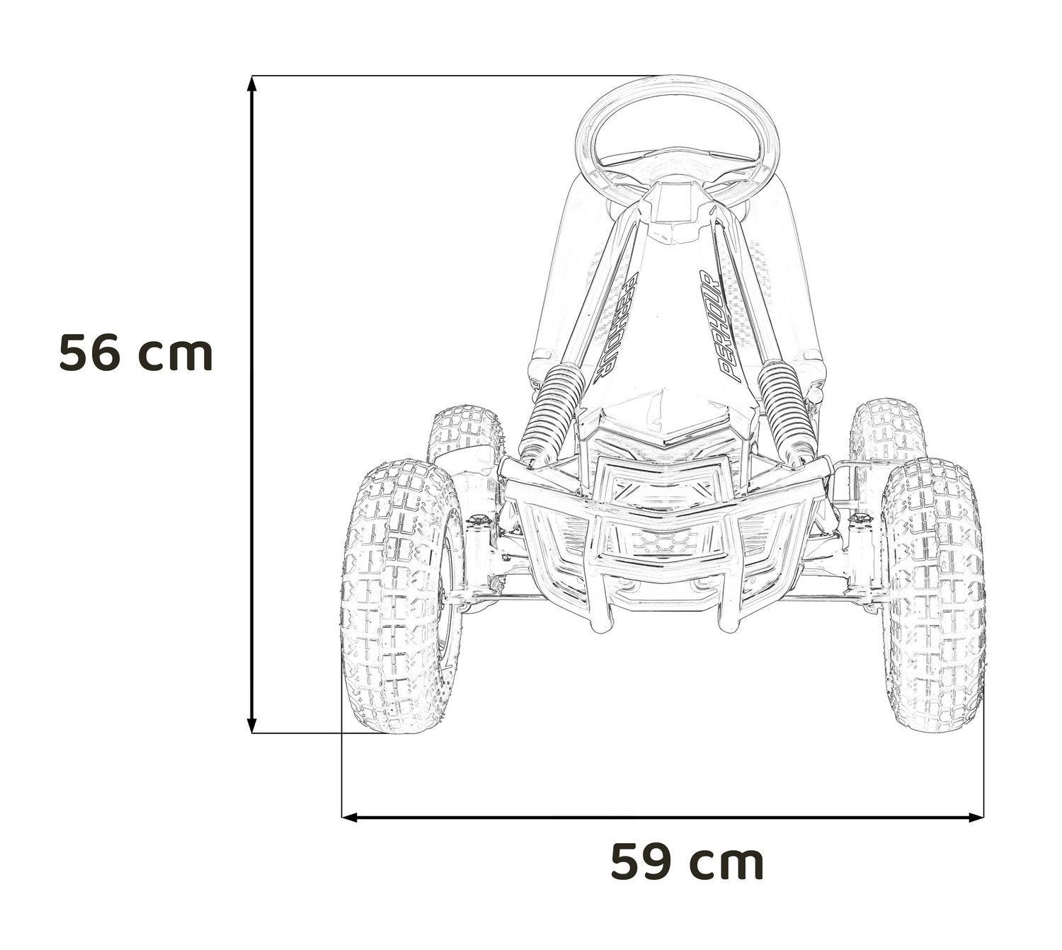 Chain Drive Pedal Go-Kart med justerbart sportssæde