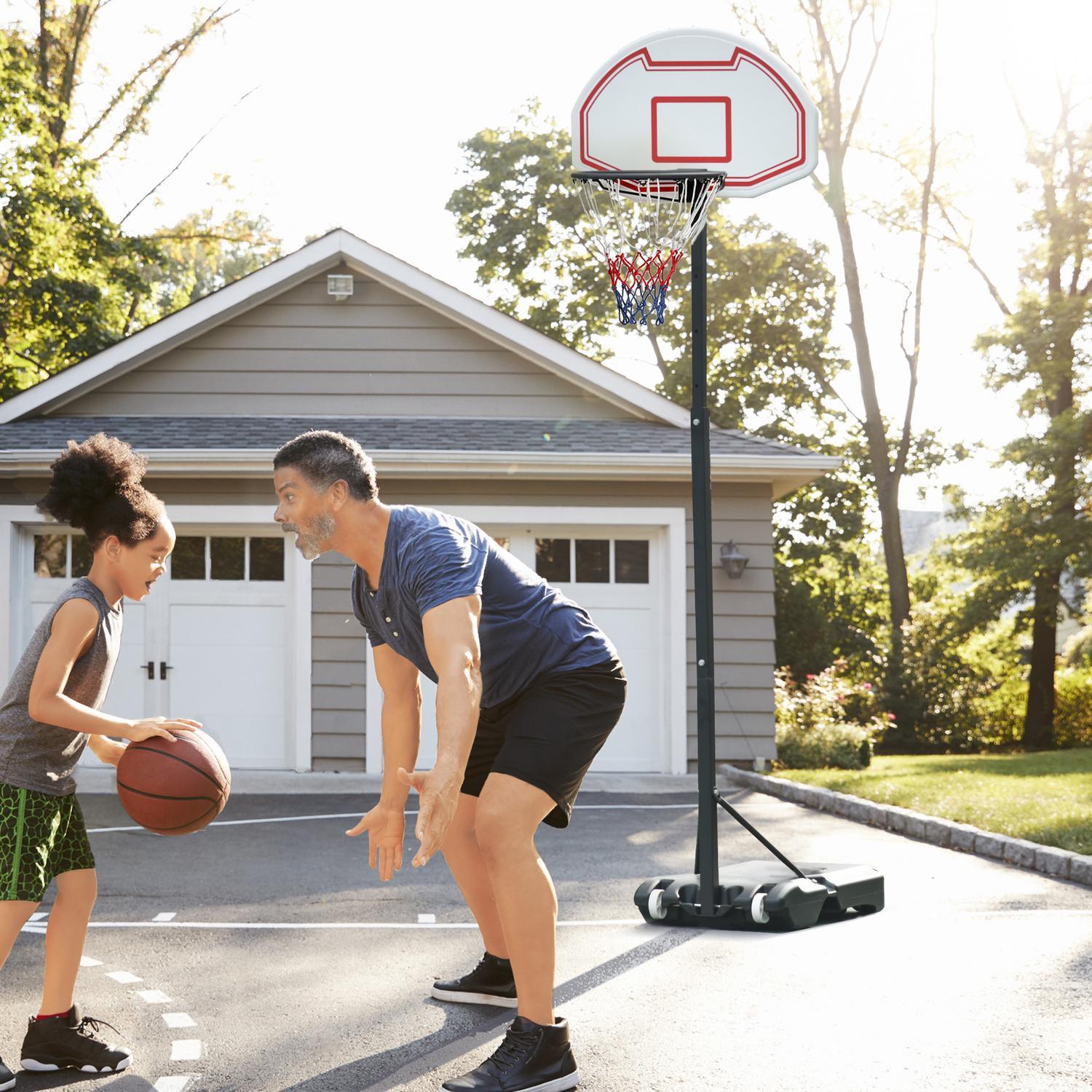 Basketsystem För Barn Rullbar Höjd Justerbar 194-249 Cm Vattenfyllbar Pe Stål Svart