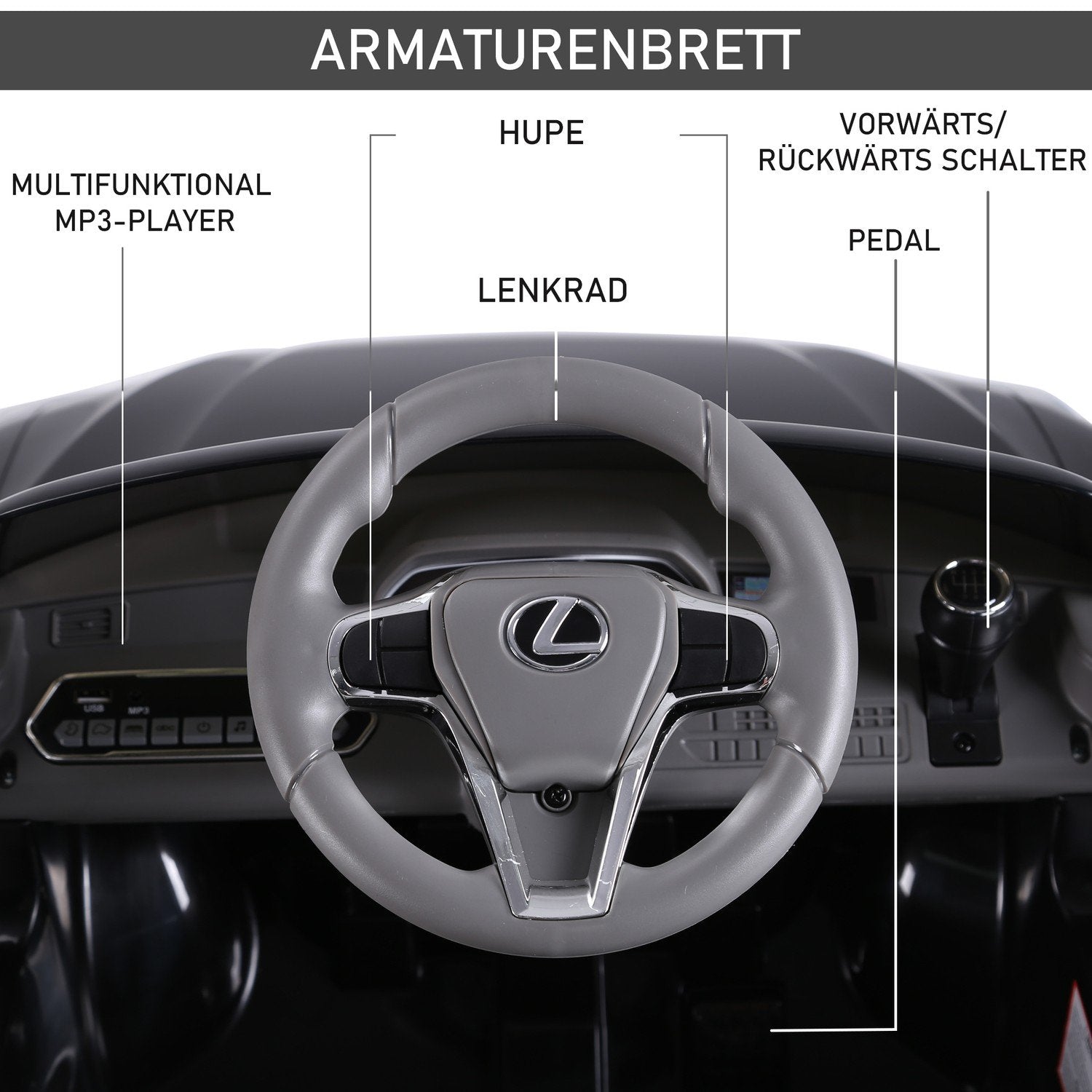 Børnebil Børnebil Den officielt licenserede Lexus Lc500 i 3-6 år Elbil med 2,4G fjernbetjening Mp3/usb lys musik