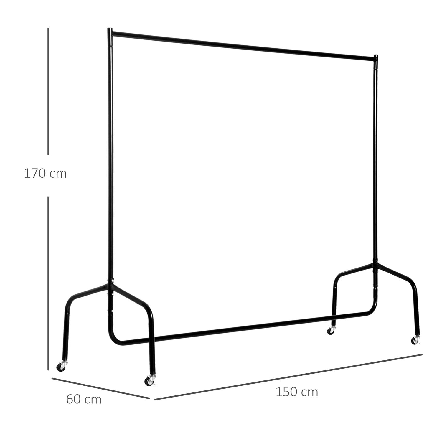 Klädställ, Stort Klädställ, Klädstativ, 150X60X170Cm, Lätt Att Montera, Robust