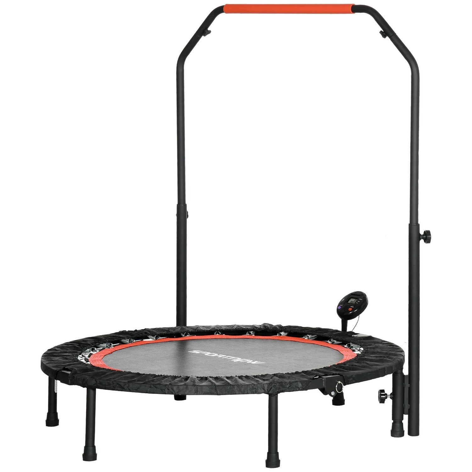 Mini trampolin LCD-skærm 102 cm Fitness trampolin med 4-vejs højdejusterbart håndtag op til 100 kg