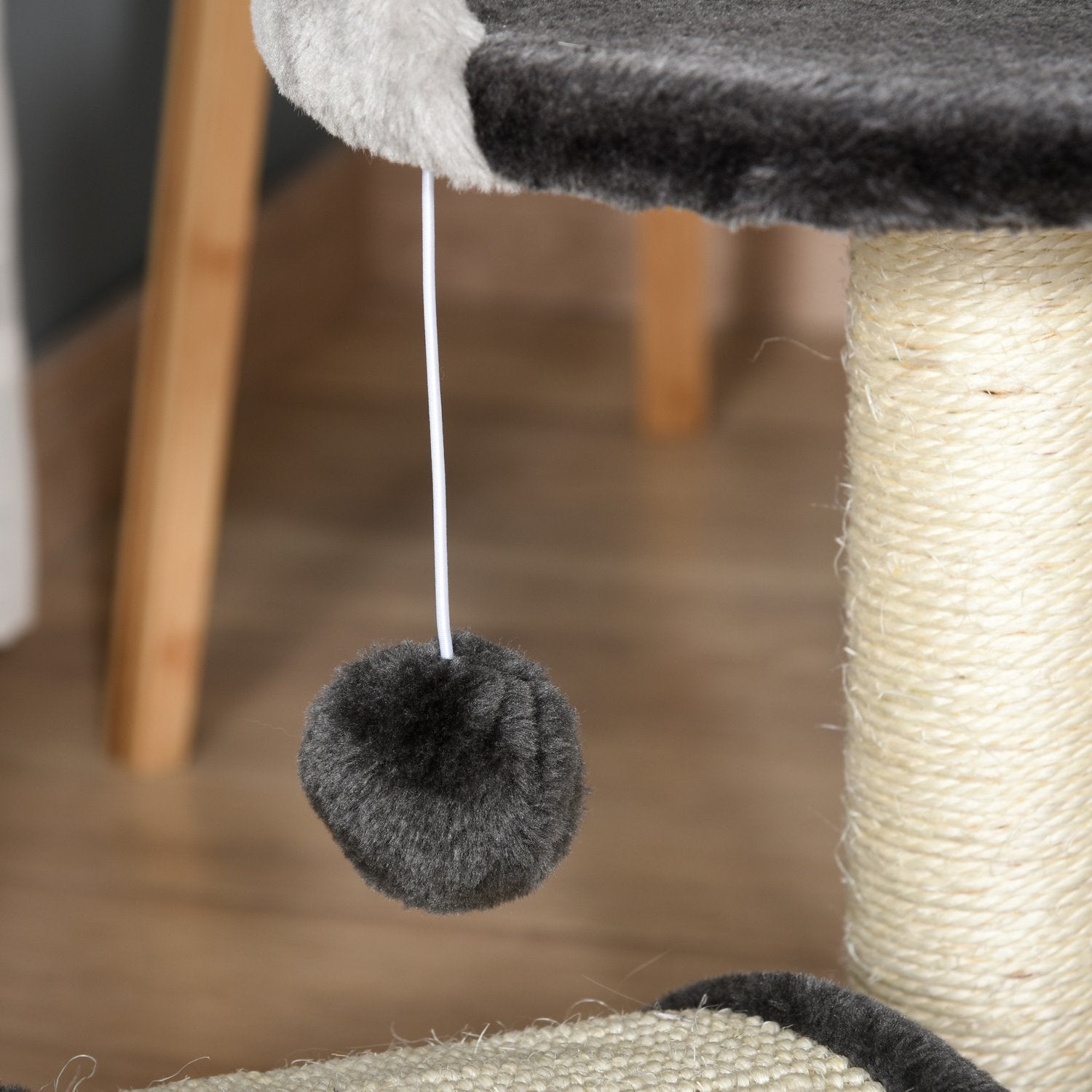 Kradsestolpe-spillebolde &amp; Sisal-reb-skrabestolper, Stall Cat Tree, Grå, 35,5X37X46Cm