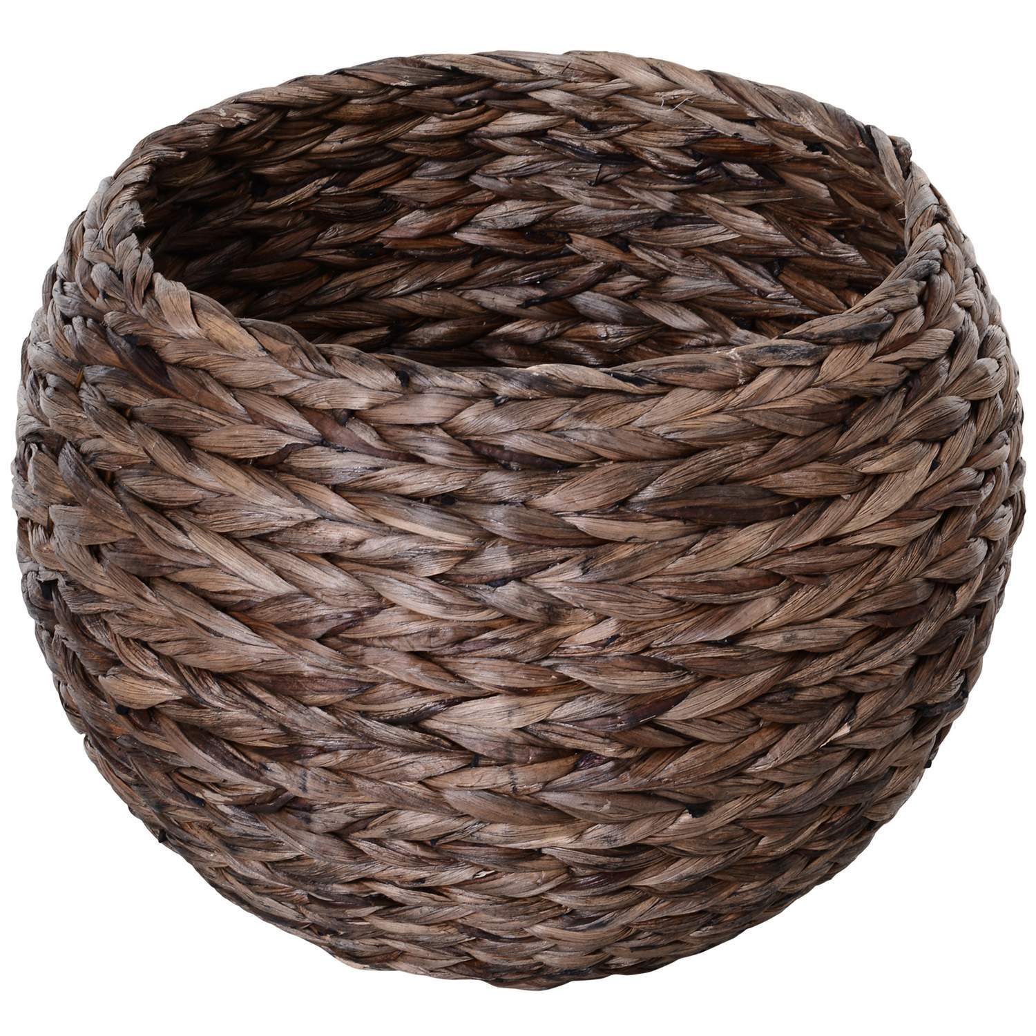 Rattan kattekurv Hyggelig kattehule lavet af vandhyacint, mørkebrun, perfekt til stuen, 50X42X60Cm