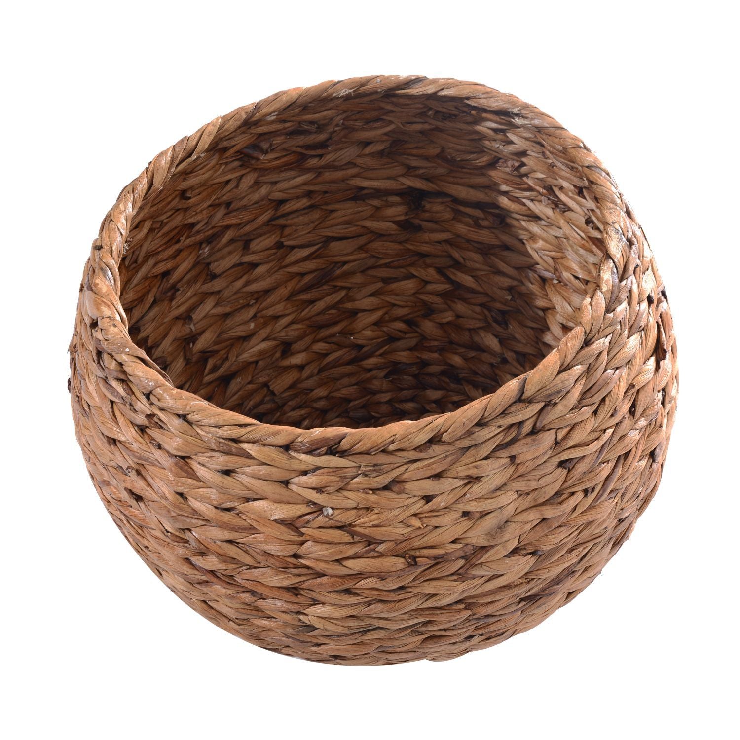 Rattan Cat Basket Komfortabel katteseng med pude, vandhyacint kæledyrsseng, lysebrun, 42X33X52Cm