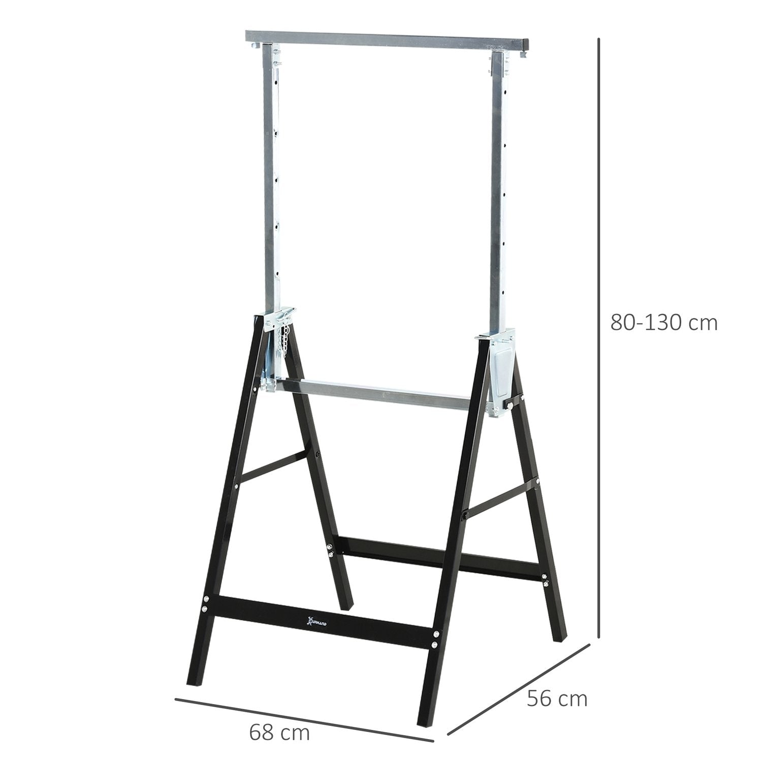 Såghäst Höjdjusterbar, Hopfällbar, Metall, Svart, 68X56X80-130Cm, Lastkapacitet Upp Till 200Kg