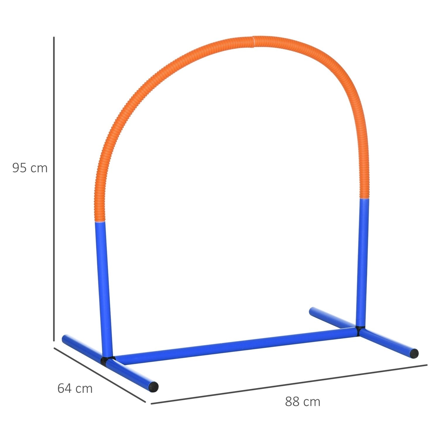 Hundeagility-træningsudstyr, Hundeagility-sæt, 4-delt hundetræningssæt med bæretaske, blå + orange, 88 x 64 x 95 cm