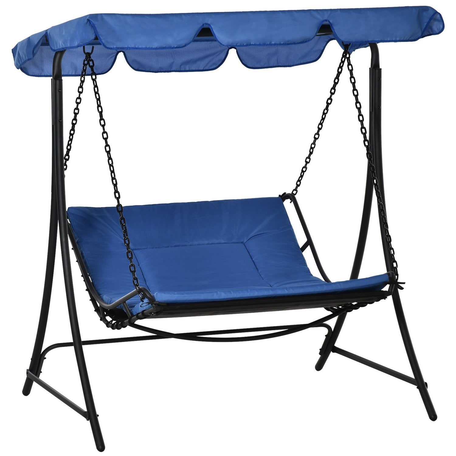 Swing Lounger Hollywood Swing Garden Lounger Med Tak För 2 Personer Stålblå 164 X 116 X 176 Cm