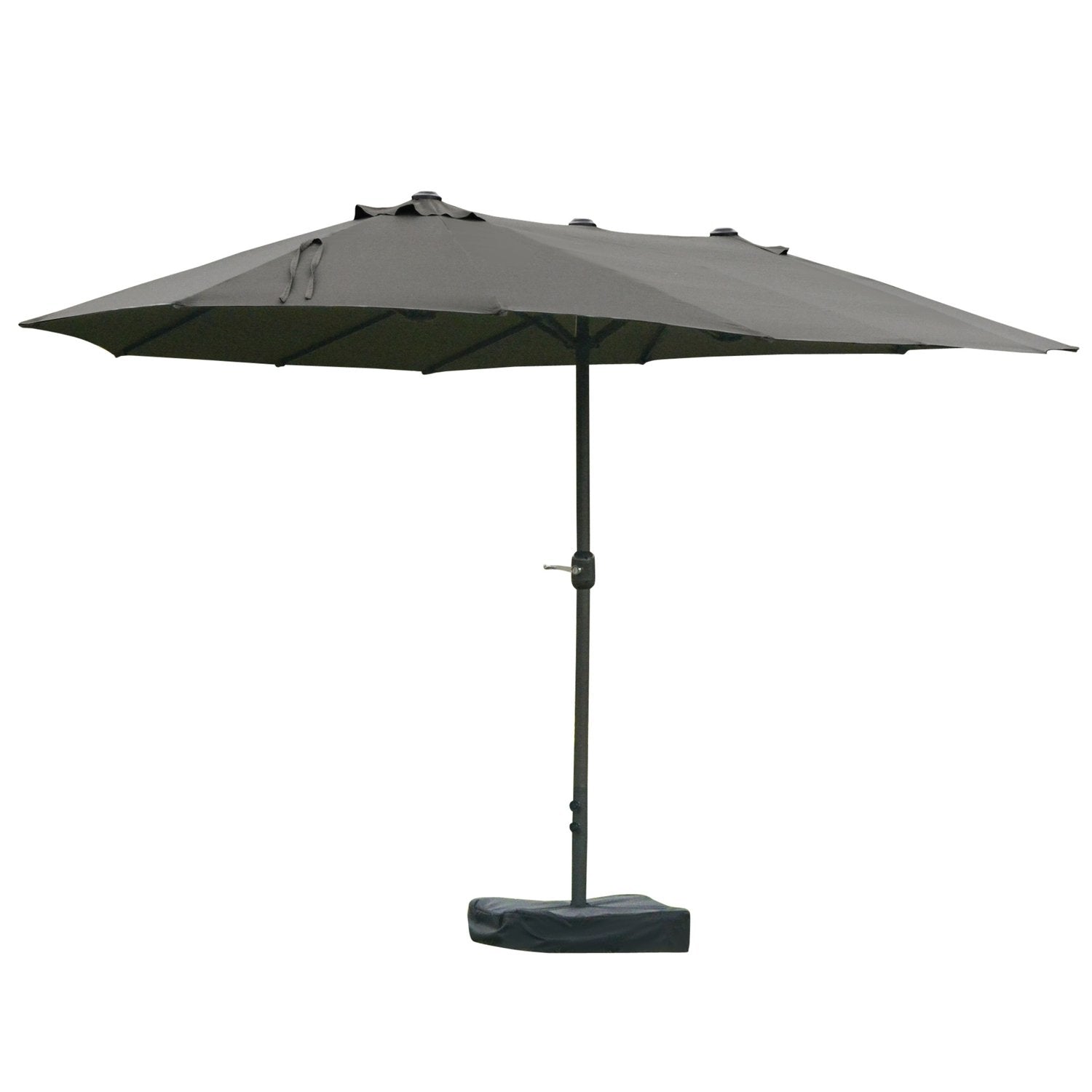 Parasol Have Paraply Market Paraply Dobbelt Parasol Patio Paraply Med Paraply Stand Håndsving Mørkegrå Oval 460 X 270 X 240 Cm