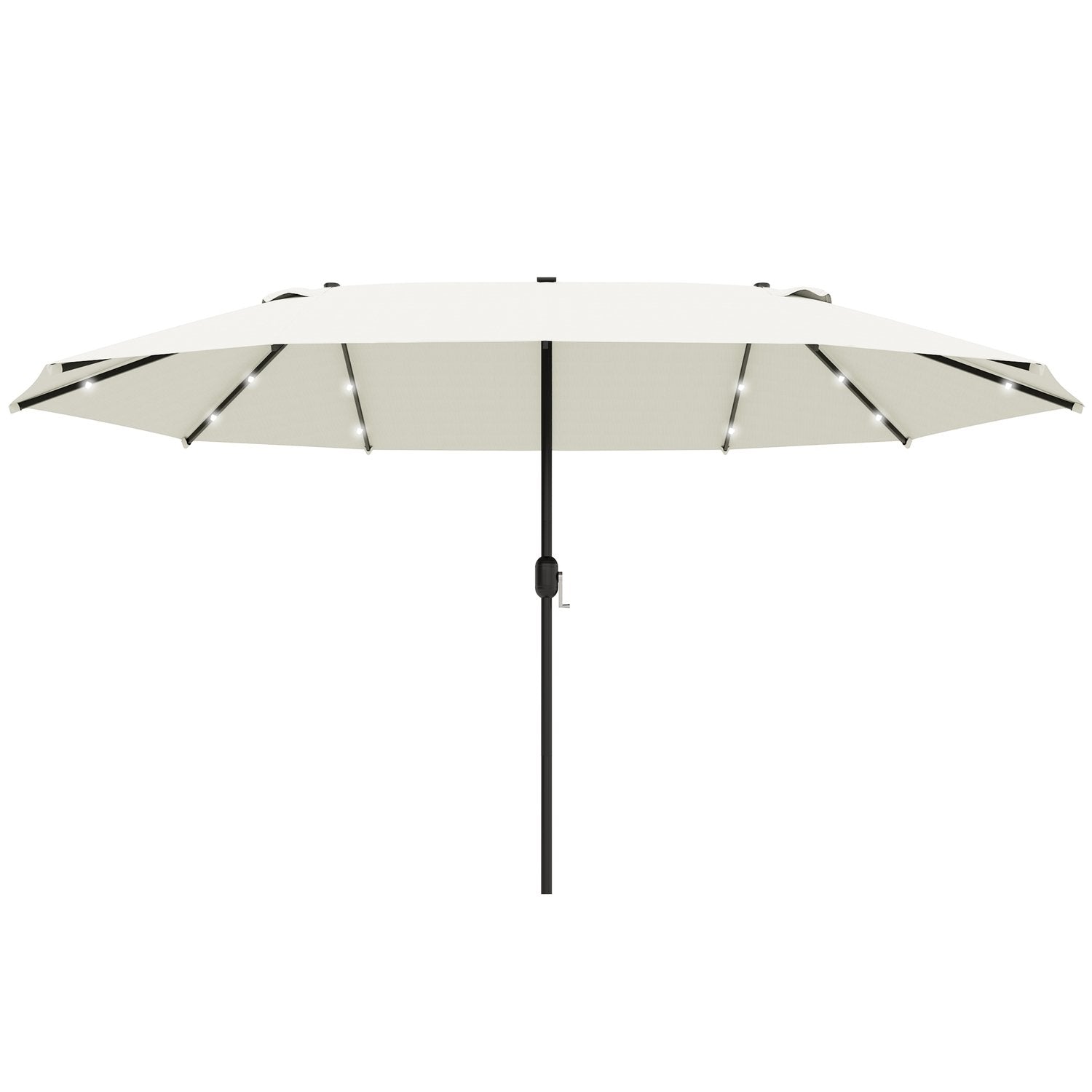 Parasol Med Link Dobbelt Parasol 440 X 260 Cm Haveparaply Markedsparaply Stor gårdhave Parasol Med Håndsving Oval Metal Cremehvid