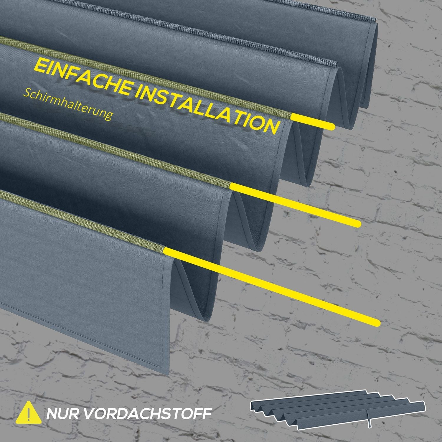 Udskiftning Pergola Tag Ca. 3 X 2,5M Pergola Beskyttelse Cover Pergola Tag Med UV Beskyttelse Til 3 X 2,15M Mørkegrå.