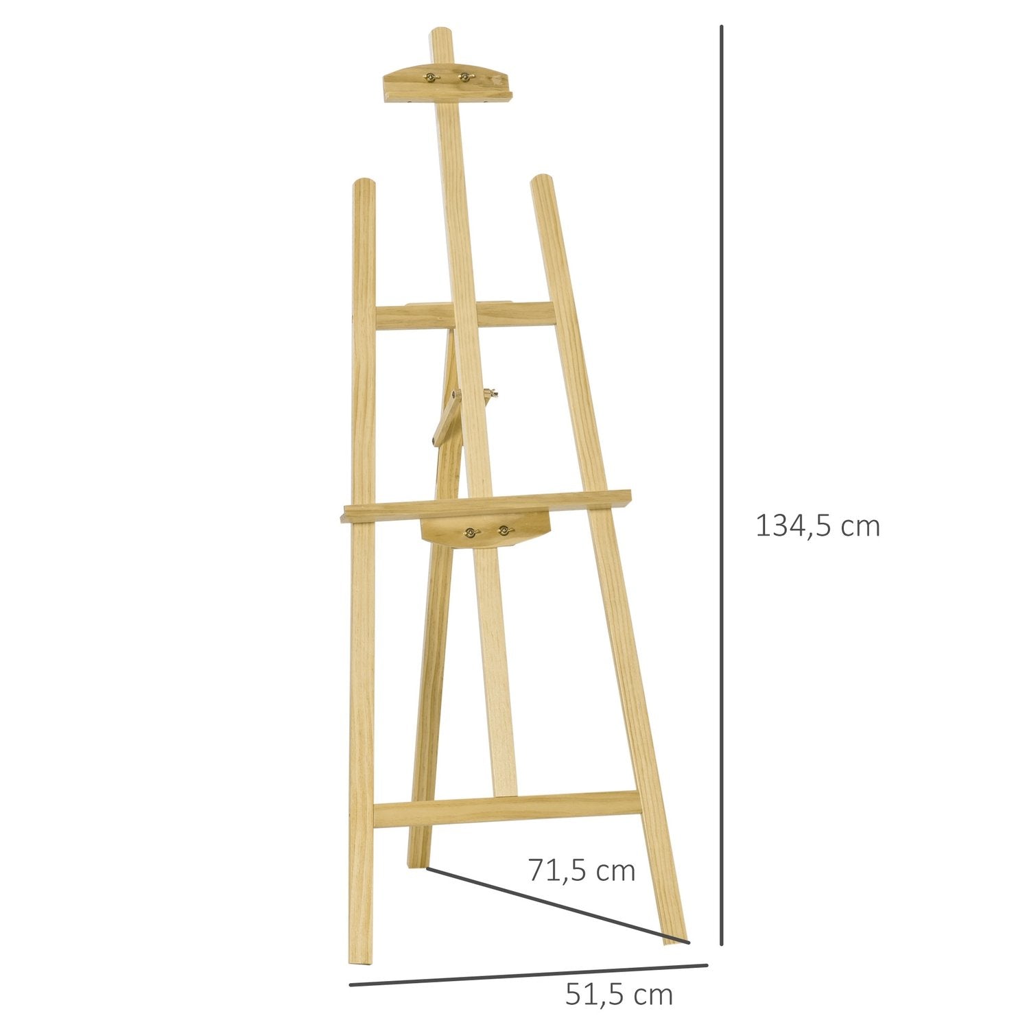 Staffeli Studio staffeli af fyrretræ, 90° justerbar, naturlig, 51,5x71,5x134,5 cm