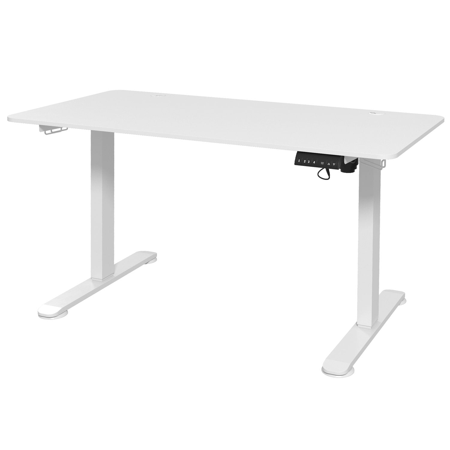 Højdejusterbart skrivebord 140X70Cm Elektrisk Computer Skrivebord 4 Hukommelse Ergonomisk Sit Stand Skrivebordskrog Anti-Kollision Hvid