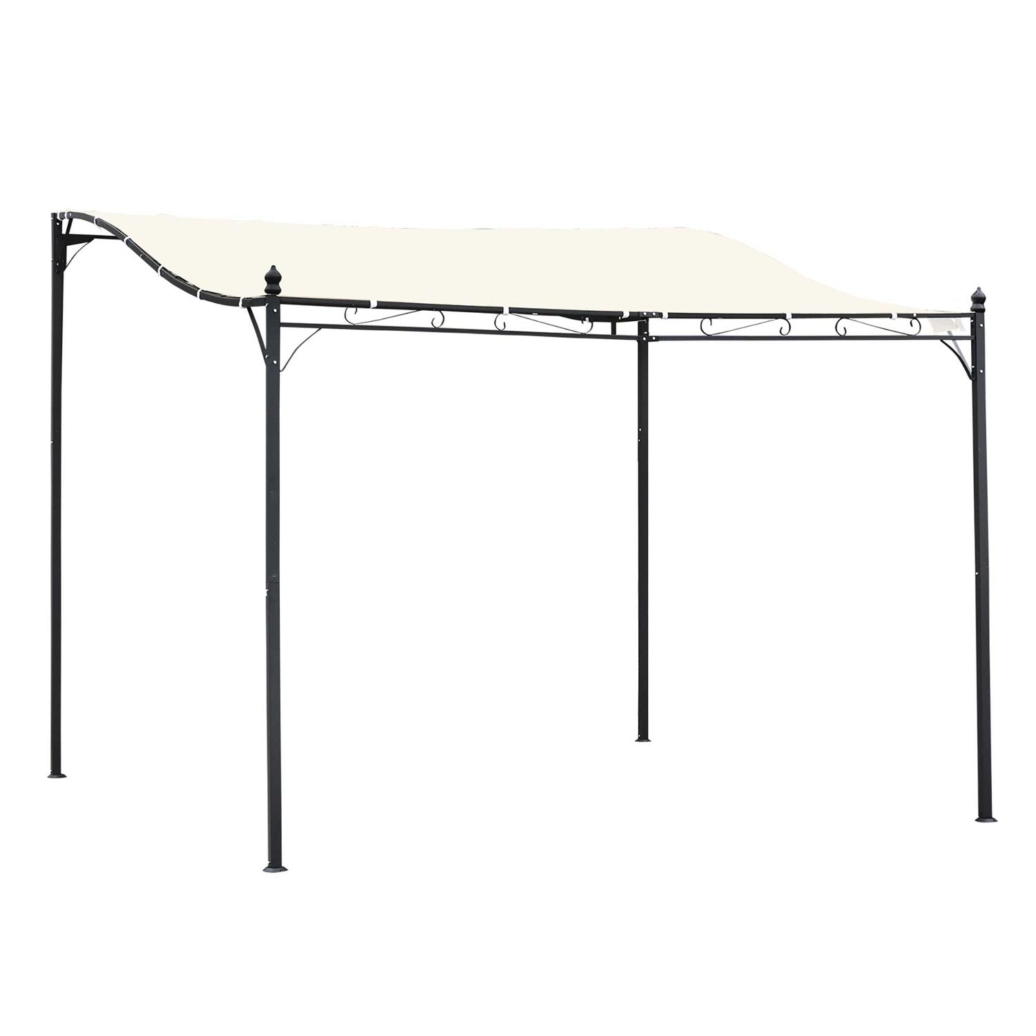 Pergola Garden Gazebo Baldakin Tält Metall, Kräm, 297X297Cm