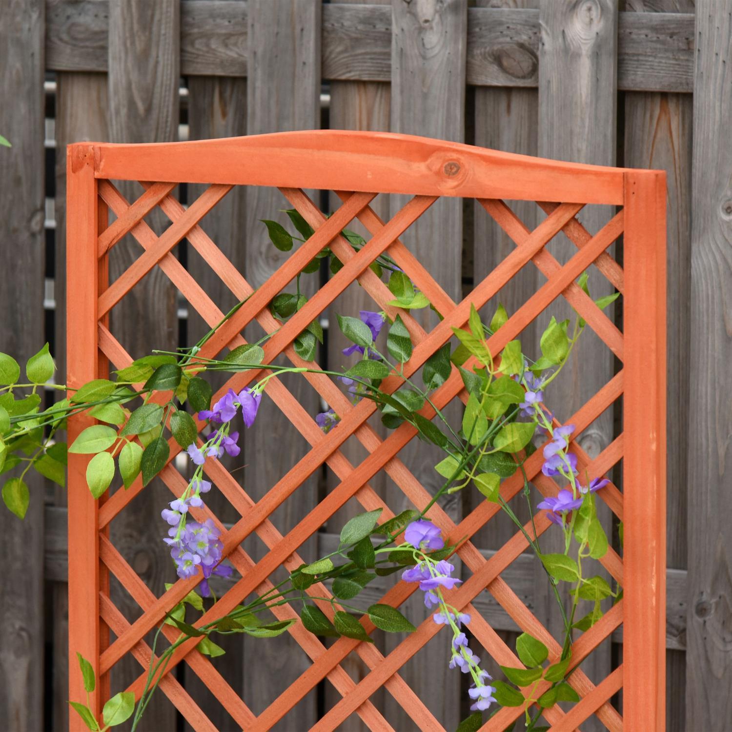 Plantekasse blomsterstativ med espalier, træ, gul, 60x30x122,5 cm