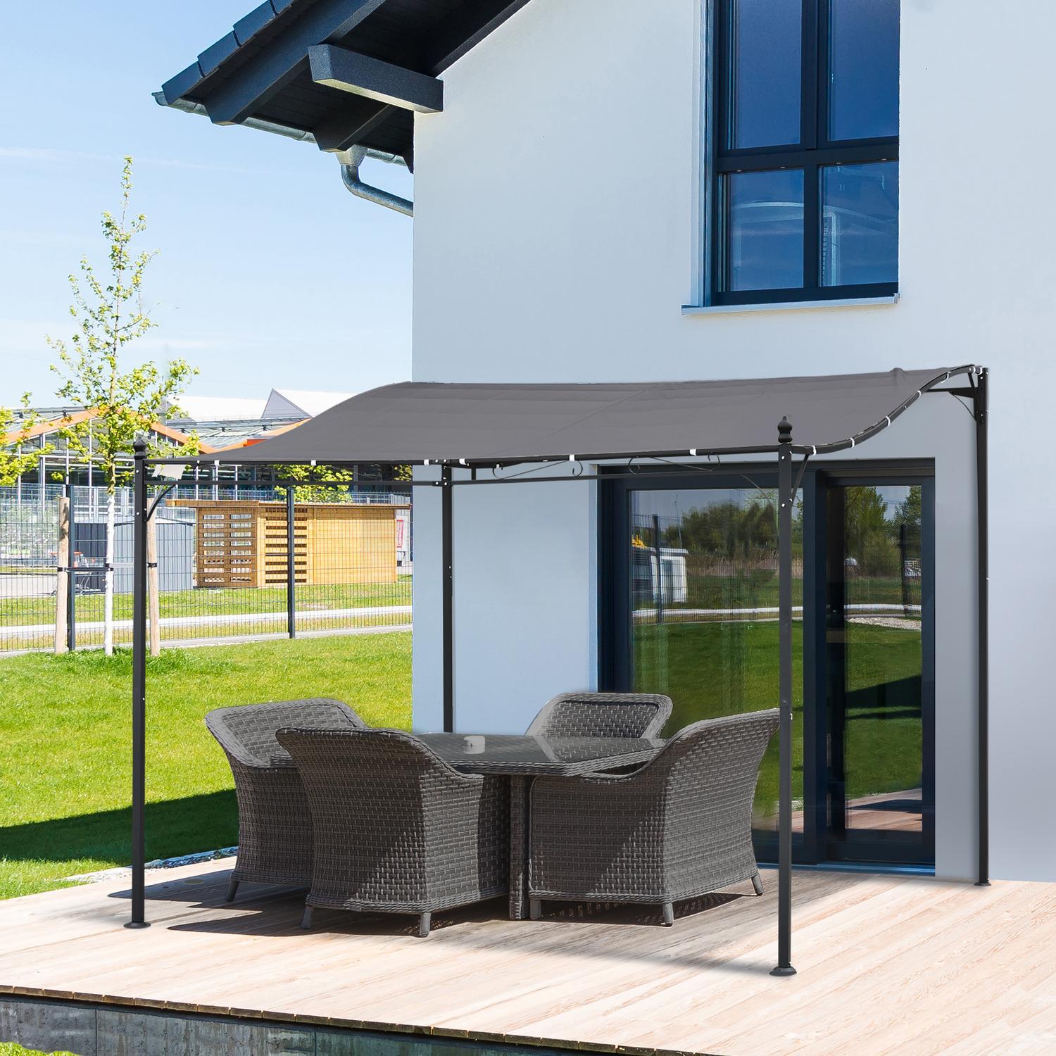 Pergola Garden Gazebo Gazebo Baldakin Tält Metallgrå 297X297Cm