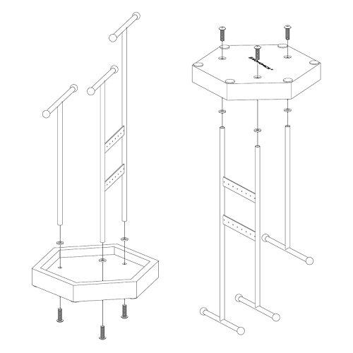 Elegant smyckeshållare med träbotten och 16 hål