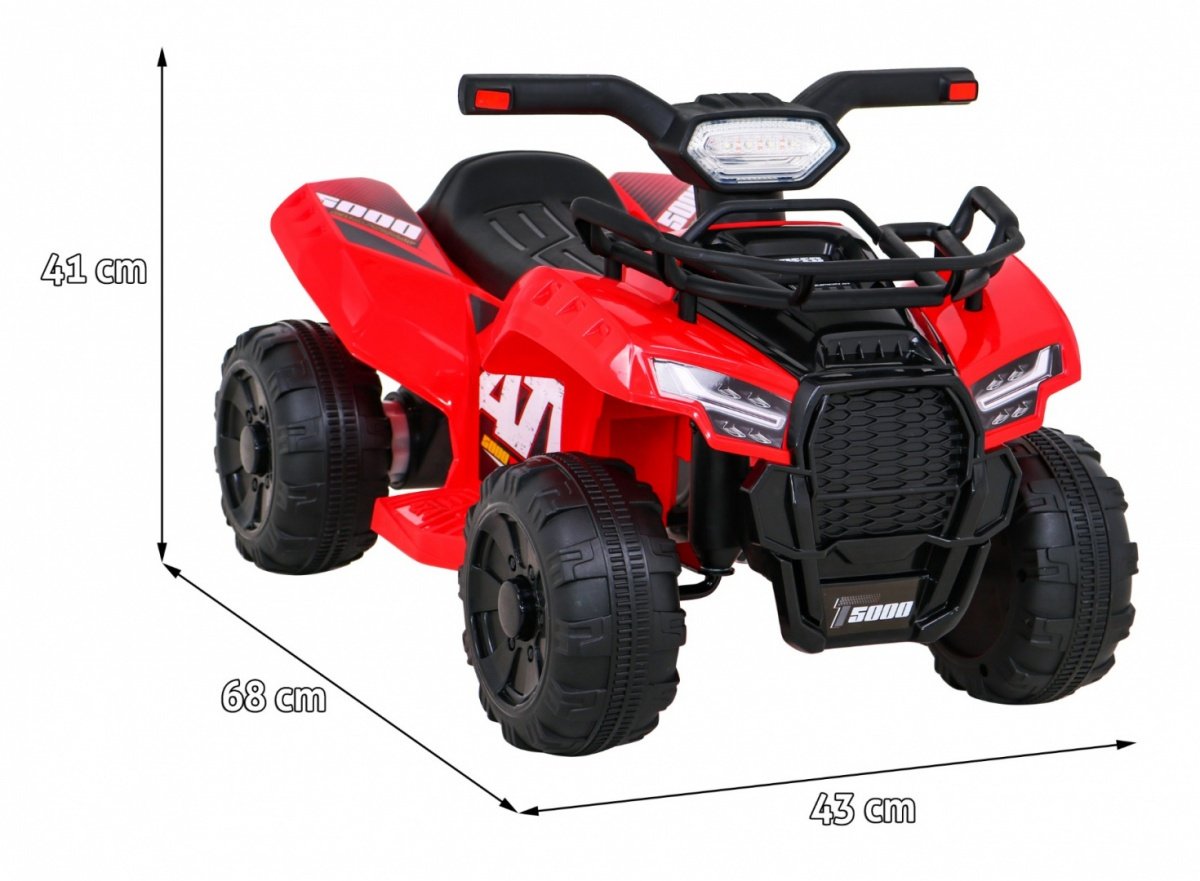 El-quad bike til børn med LED-lys, 6V batteri, 25W motor