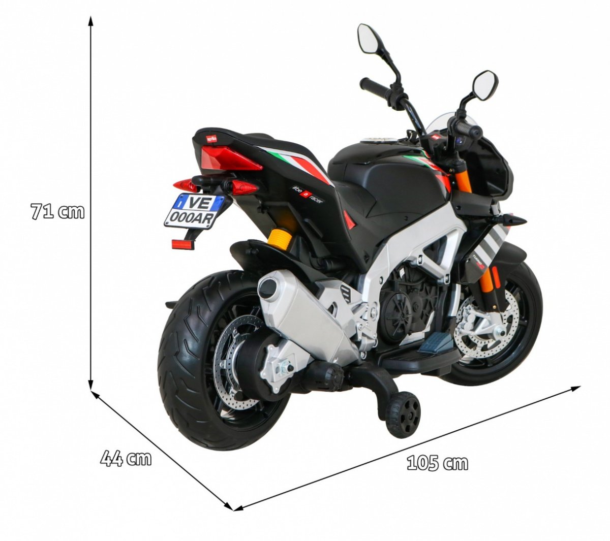 Elektrisk køremotorcykel med MP3, USB, lygter 